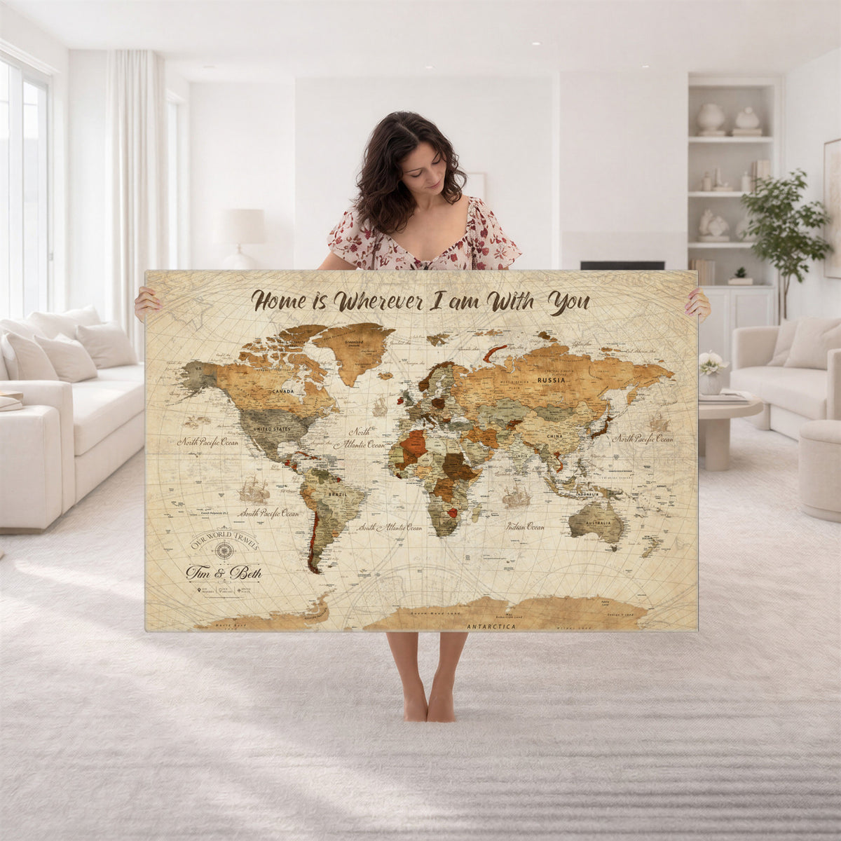 NEWMAP-22.jpg-MGV-CV-36X24 - World Map Wall Art Canvas Print, Modern Decorative Framed Map Artwork Prints for Living Room, Office, Bedroom Wall Decor