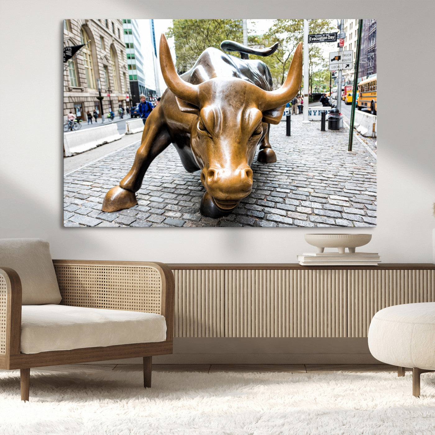 86623-MGV-CV-36X24-Charging Bull Wall Art Canvas Print