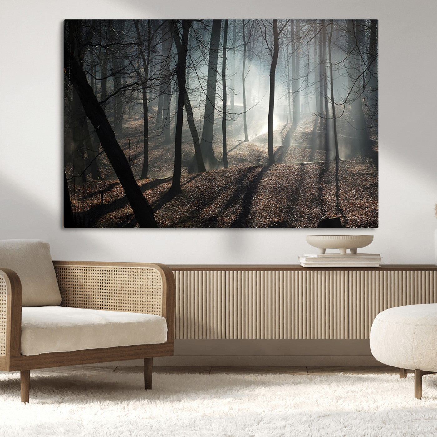 -Dark Family and Tree Wall Art Canvas Print