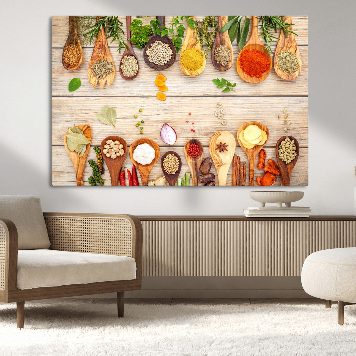 -Kitchen Spice on the Table Wall Art, Kitchen Spice Wall Art Canvas Print