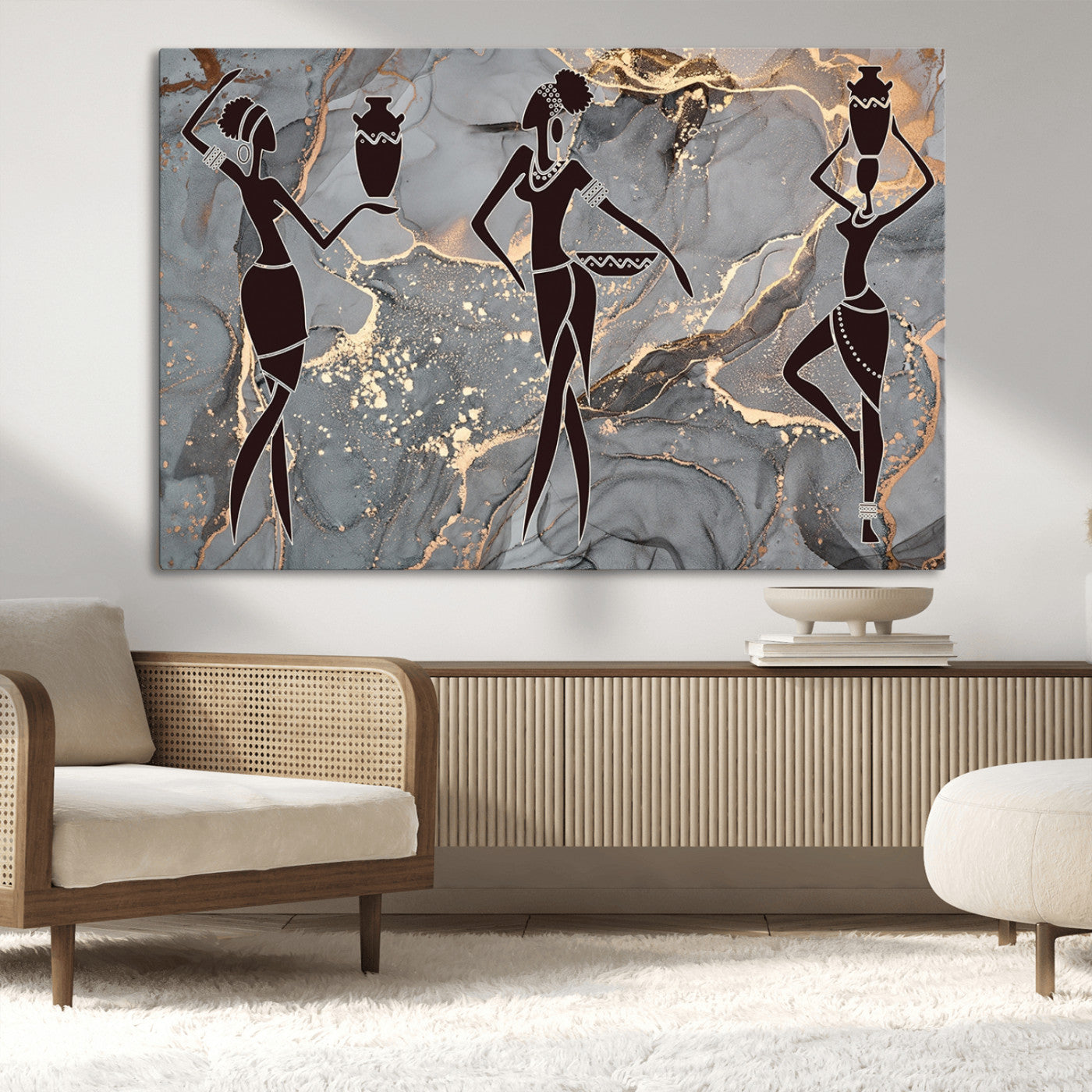 25097-MGV-CV-36X24-Abstract African Womens Art Canvas Print