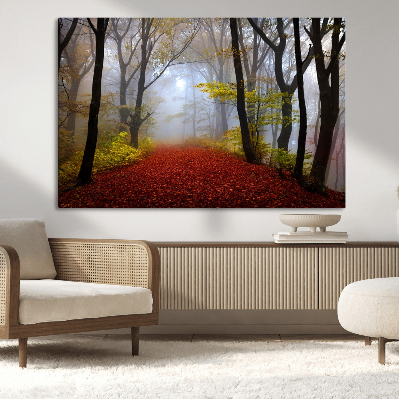 -Foggy Forest Wall Art Landscape Canvas Print