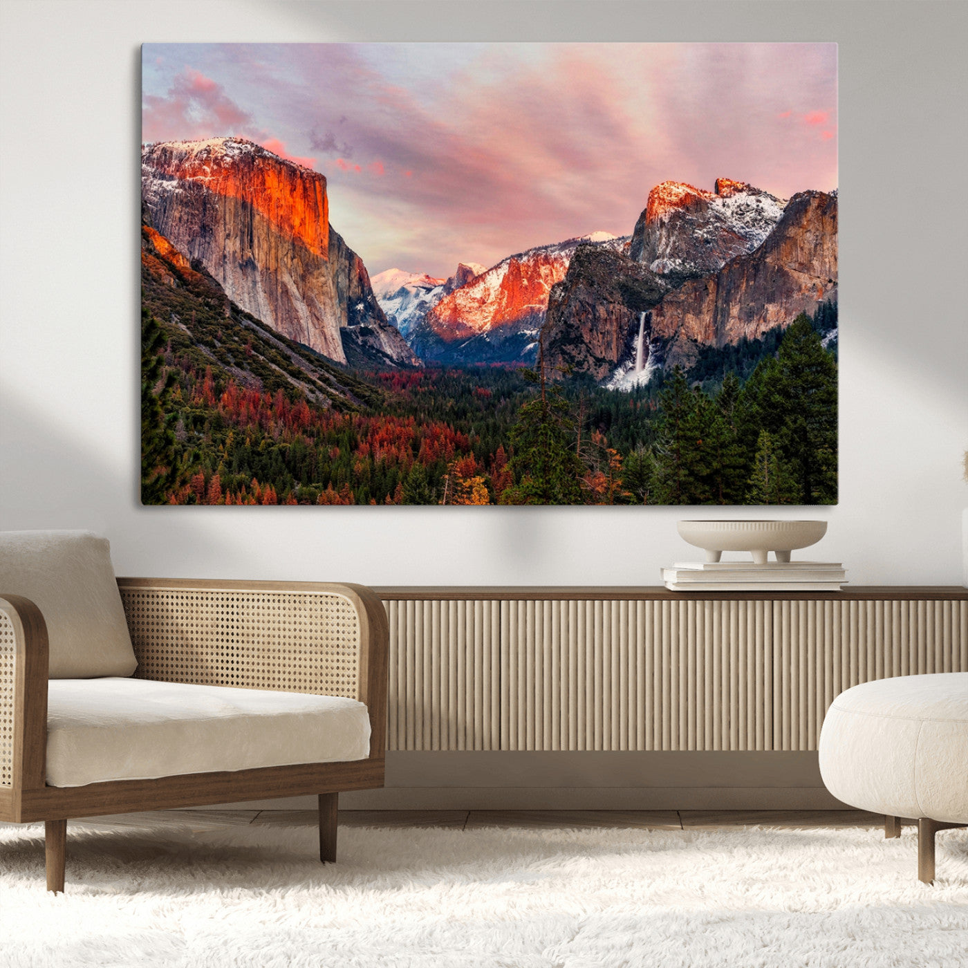 -Yosemite Half Dome Wall Art Canvas Print El Capitan