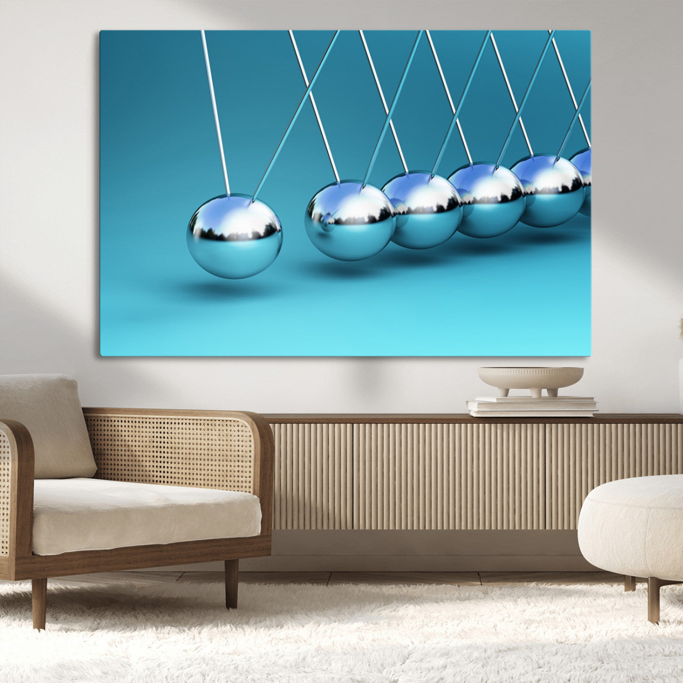 -Wall Art Newton's Cradle Canvas Print, Framed Newton Cradle Canvas Print