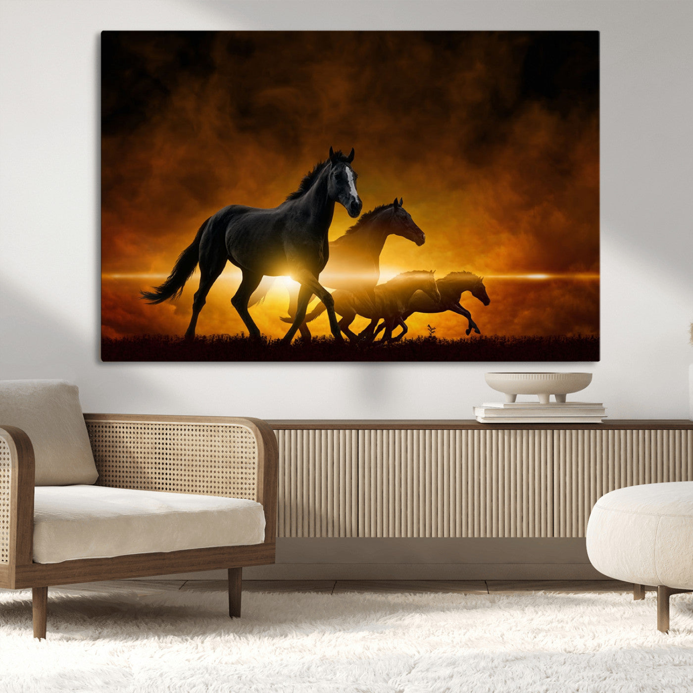 -Horse Wall Art Canvas Print, Multi Panel Animal Canvas Print