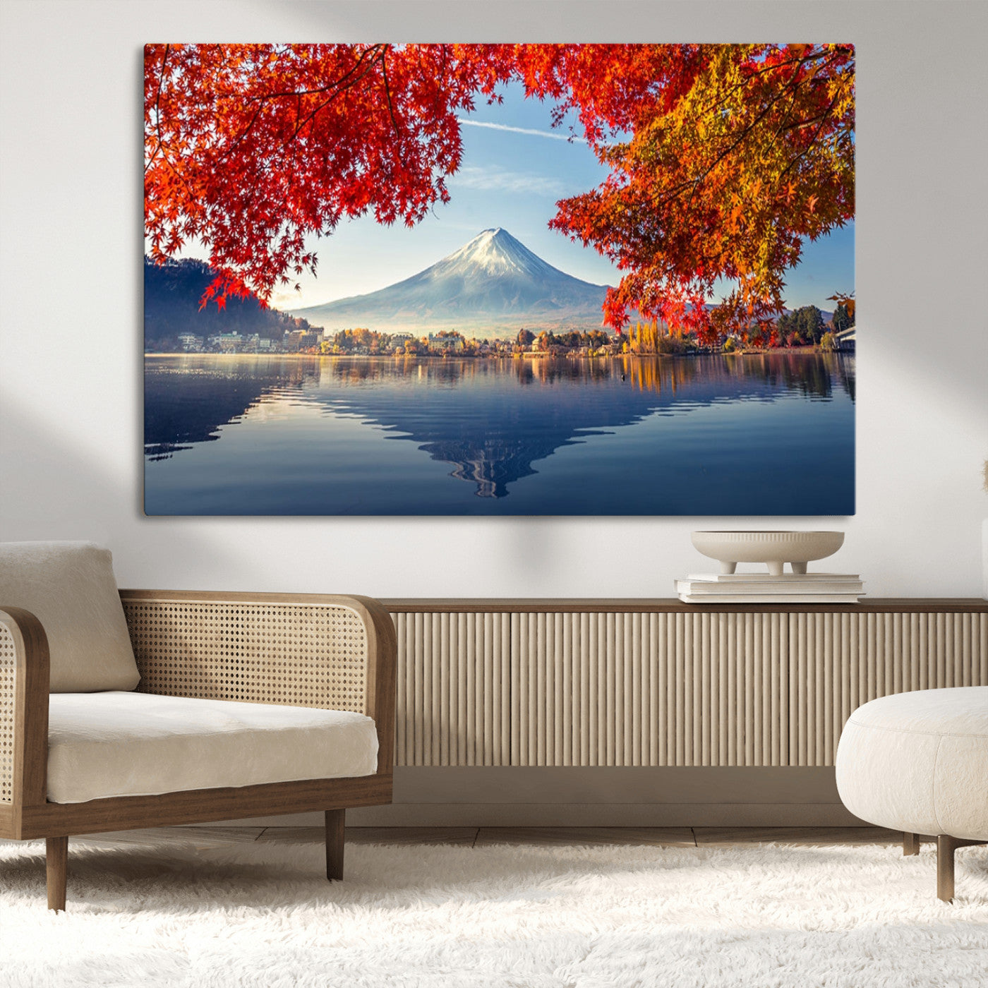 -Mount Fuji Canvas Wall Art Japan Autumn Mountain Canvas Print Wall Art