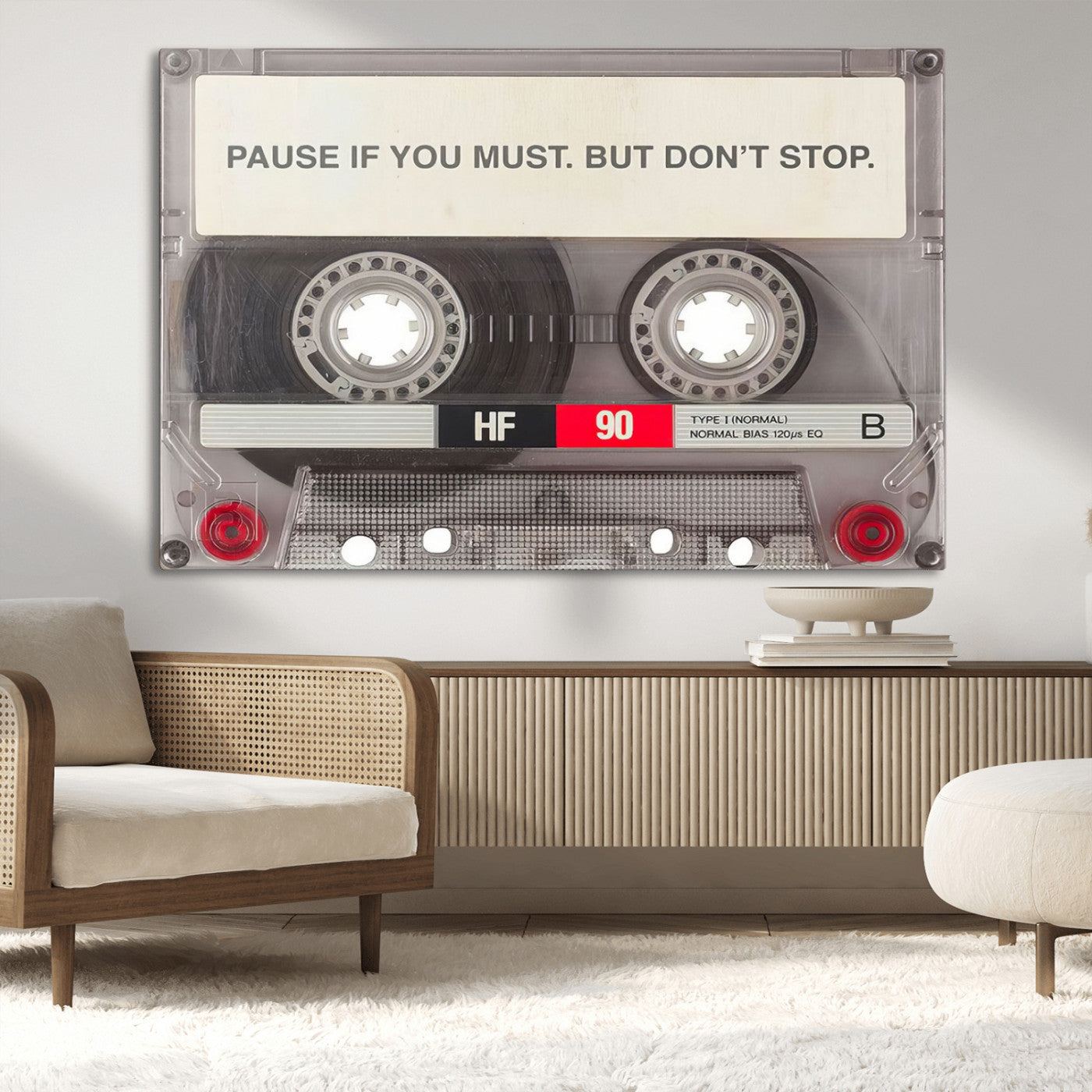 -Music Cassette Iconic Wall Art Canvas Print