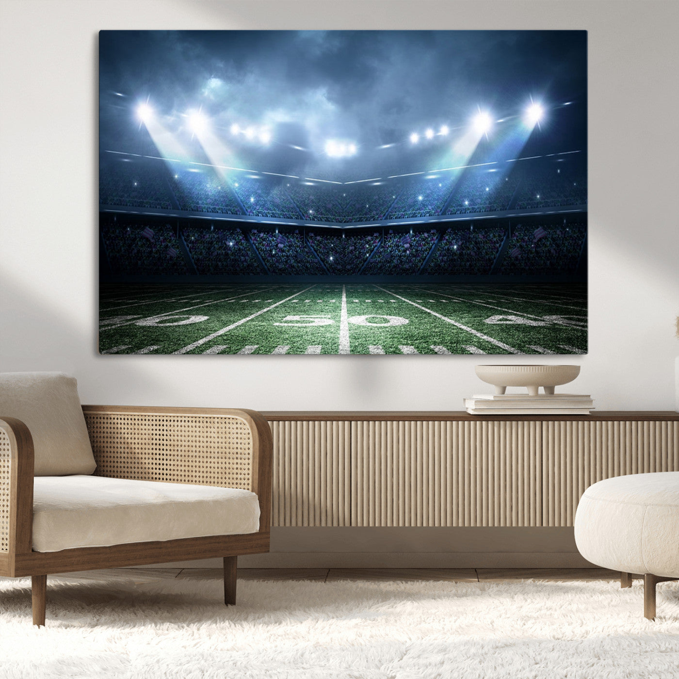 74741-MGV-CV-36X24-American Football Stadium Wall Art Canvas, American Football Stadium Canvas Print