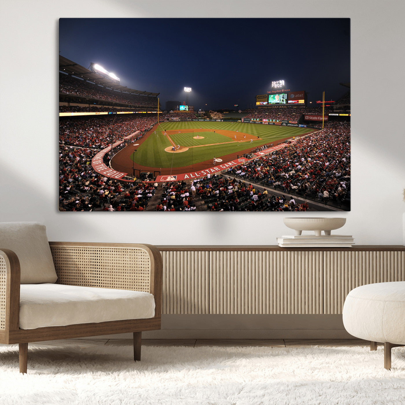 88896-MGV-CV-36X24-Los Angeles Angels Baseball Team Print - Anaheim Angel Stadium Wall Art Canvas Print