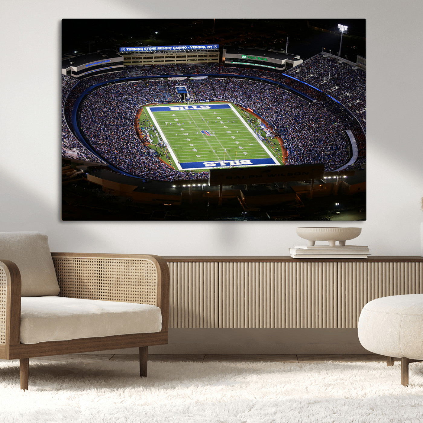 19030-MGV-CV-36X24-Buffalo Bills NFL Football Team Print - Highmark Stadium Wall Art Canvas Print