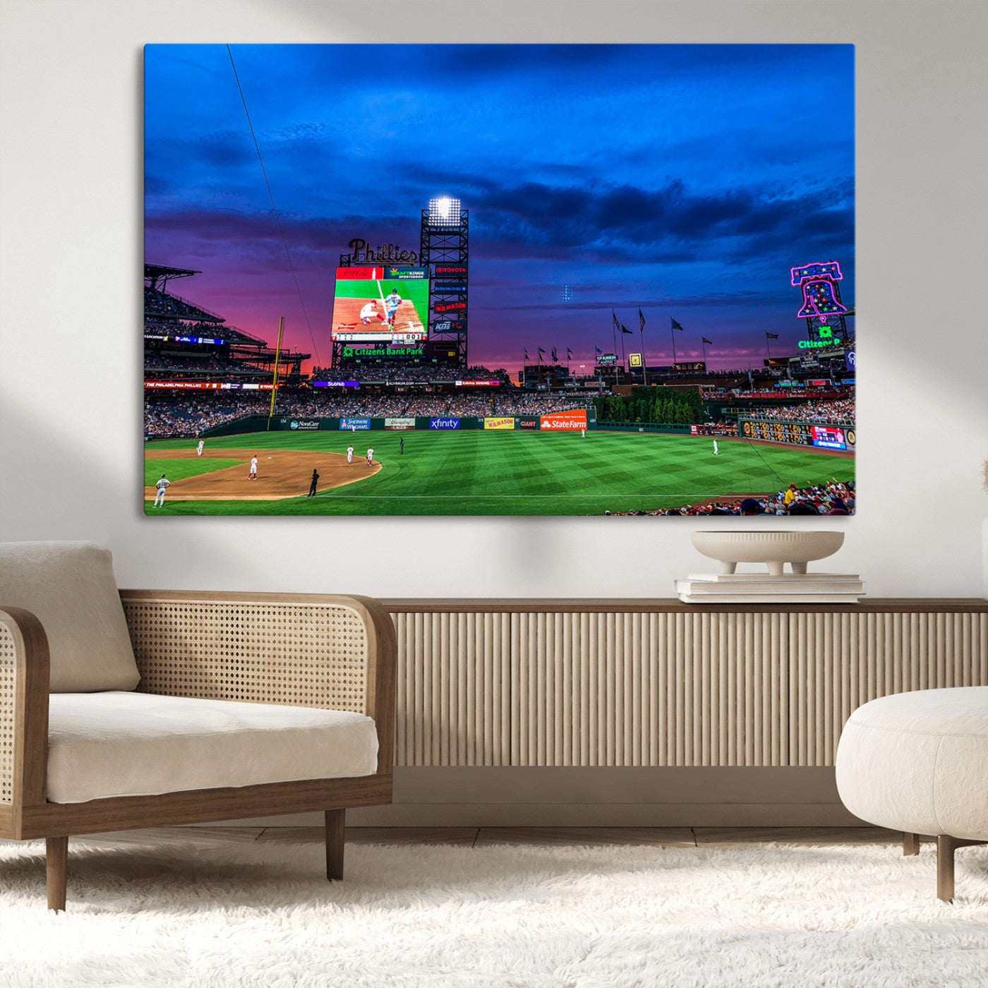 -Philadelphia Phillies Baseball Team Print - Philadelphia Citizens Bank Park Stadium Canvas Wall Art