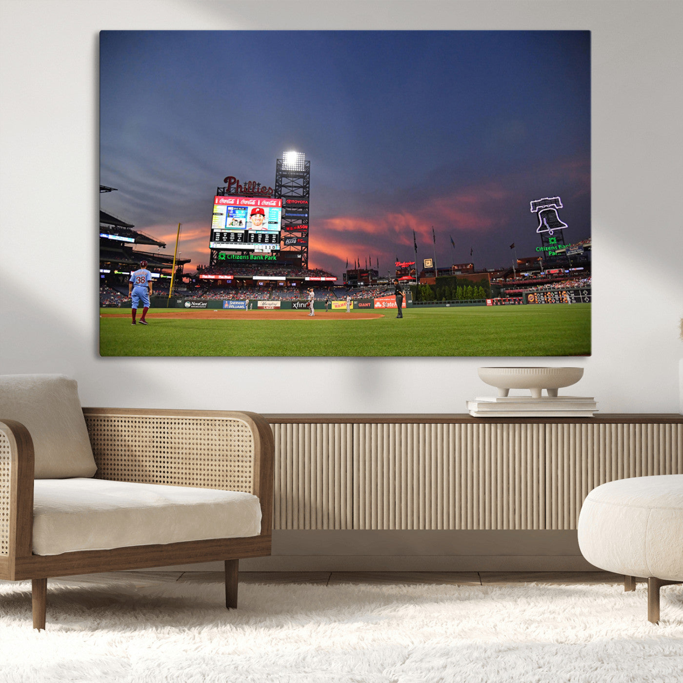 22594-MGV-CV-36X24-Philadelphia Phillies Baseball Print - Philadelphia Citizens Bank Park Stadium Wall Art, Phillies