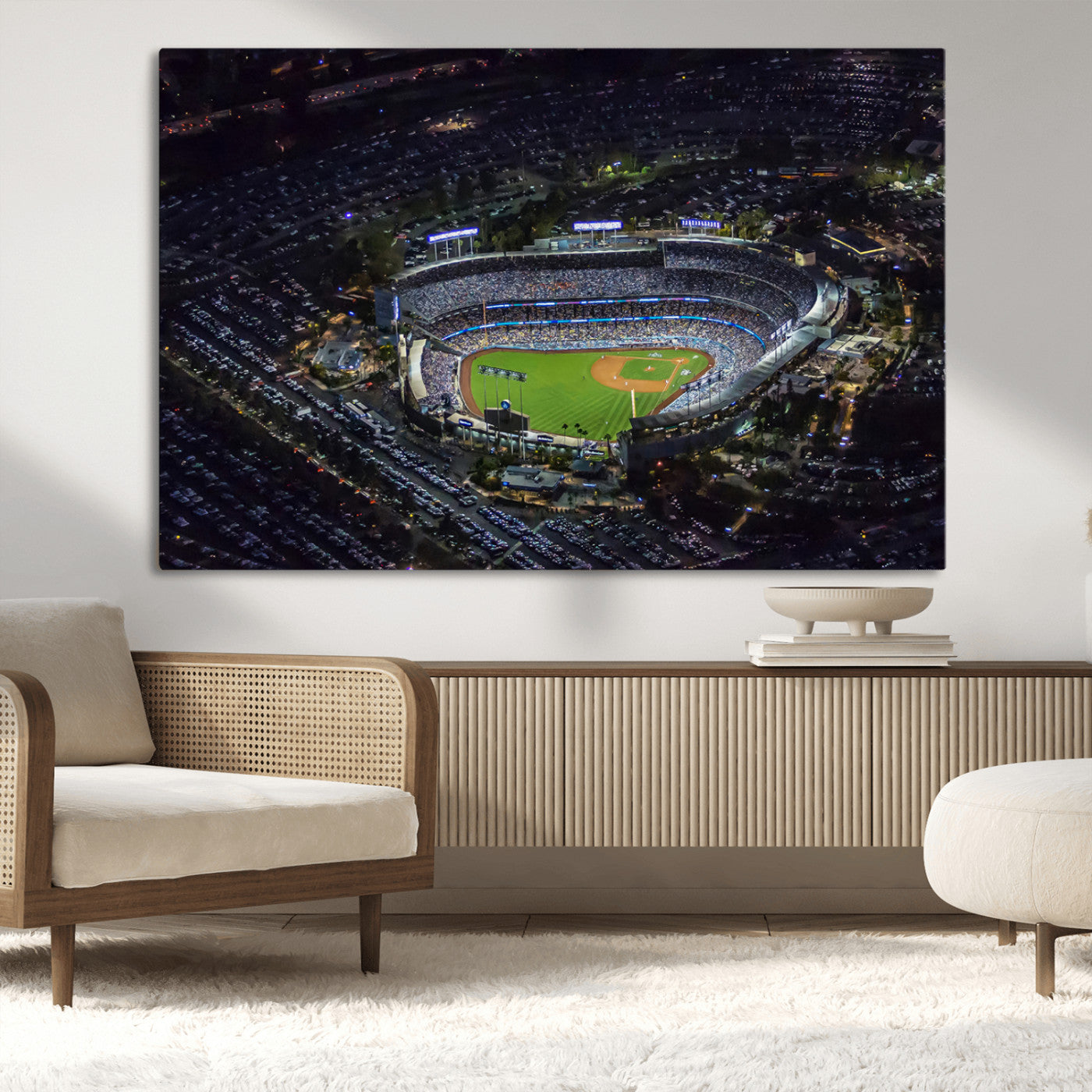20932-MGV-CV-36X24-Los Angeles Dodgers Dodger Stadium Wall Art Canvas Print - MLB Baseball Stadium