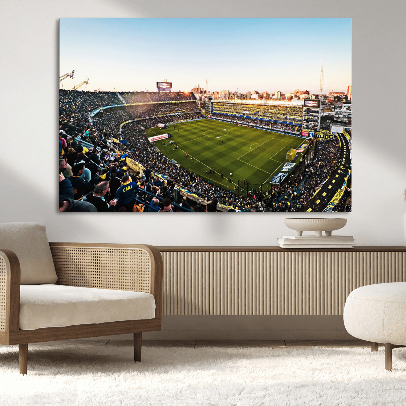 50105-MGV-CV-36X24-Boca Juniors Soccer Team Print - Buenos Aires Bombonera Stadium Wall Art Canvas Print