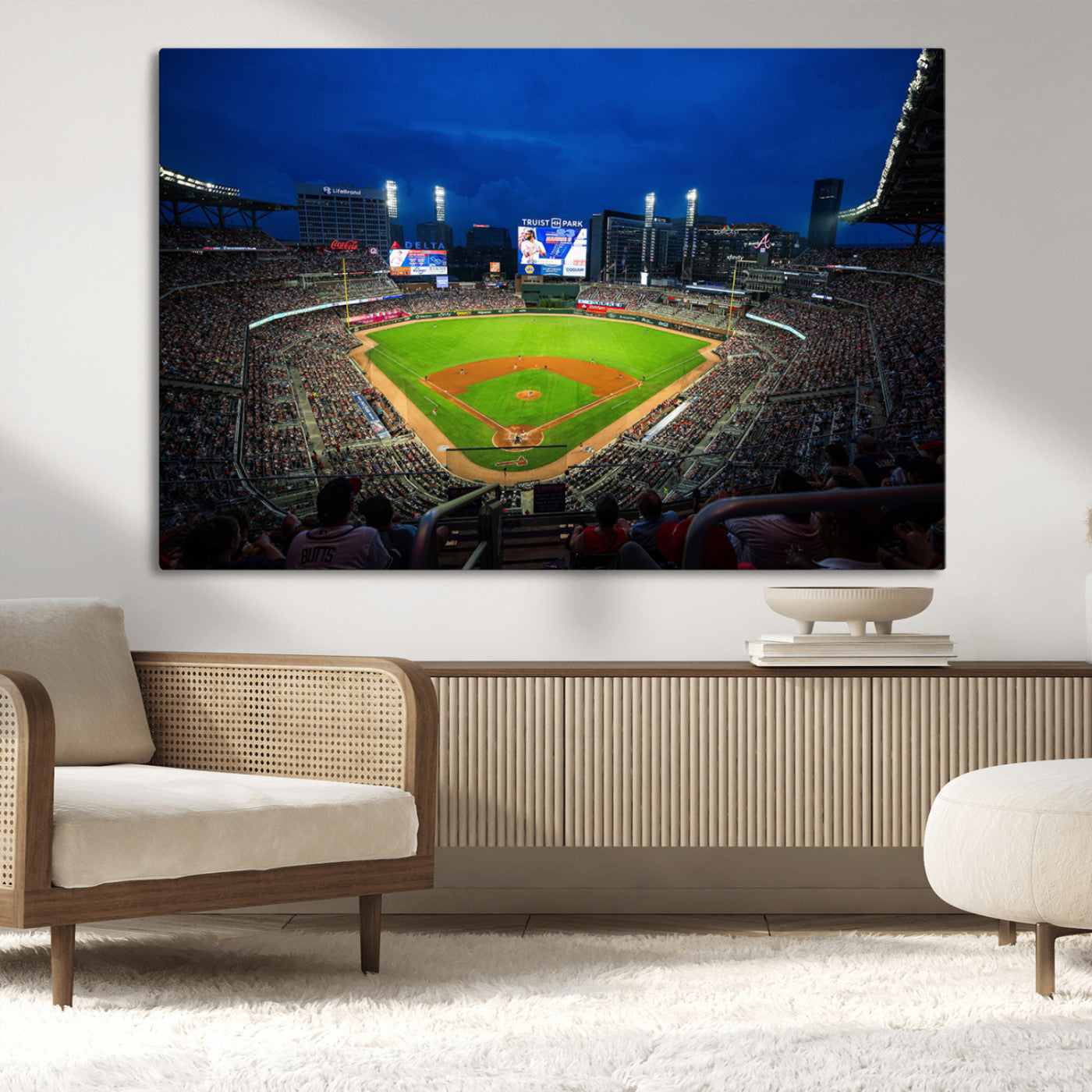 88590-MGV-CV-36X24-Truist Park Night Game Canvas Art - Atlanta Braves Stadium Wall Art Canvas