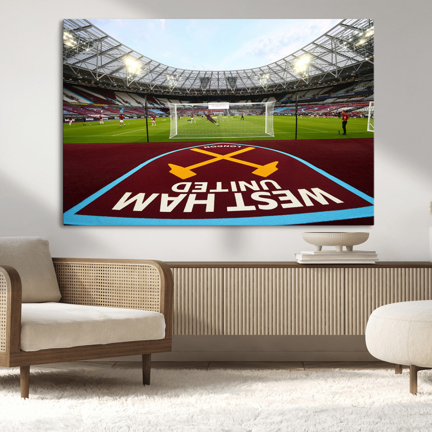 77367-MGV-CV-36X24-West Ham United FC Stadium Canvas Wall Art – London Stadium Football Print – Premier League Team