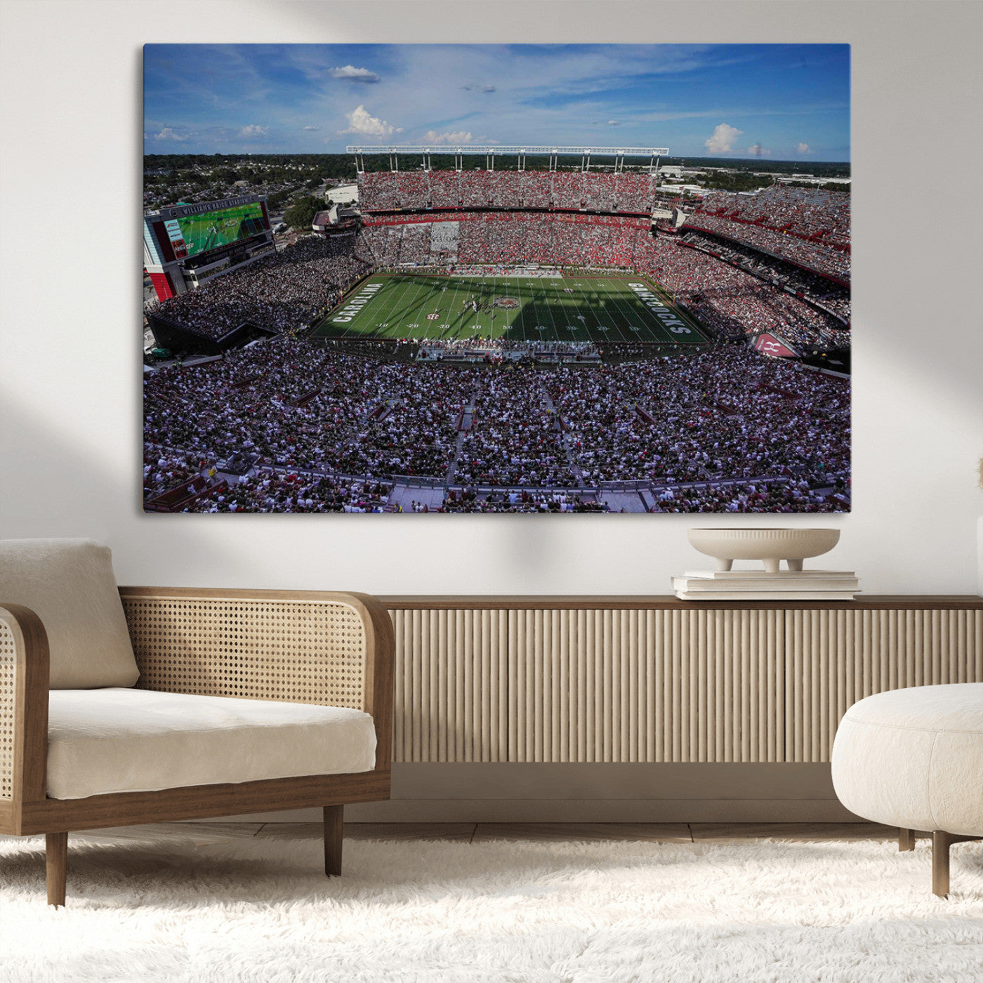 83382-MGV-CV-36X24-South Carolina Gamecocks Football Team Print - Columbia Williams-Brice Stadium Wall Art Canvas Print