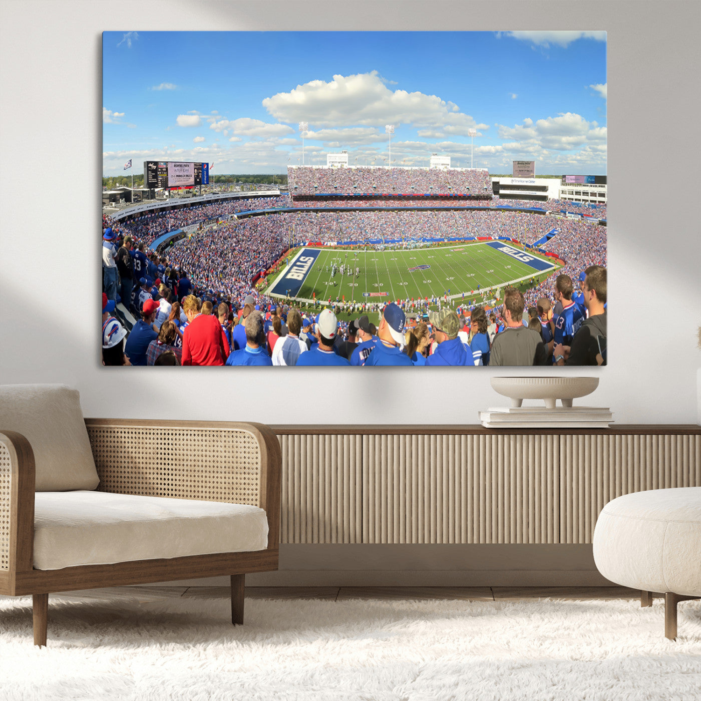35302-MGV-CV-36X24-Buffalo Bills NFL Football Team Print - Buffalo Highmark Stadium Wall Art Canvas Print