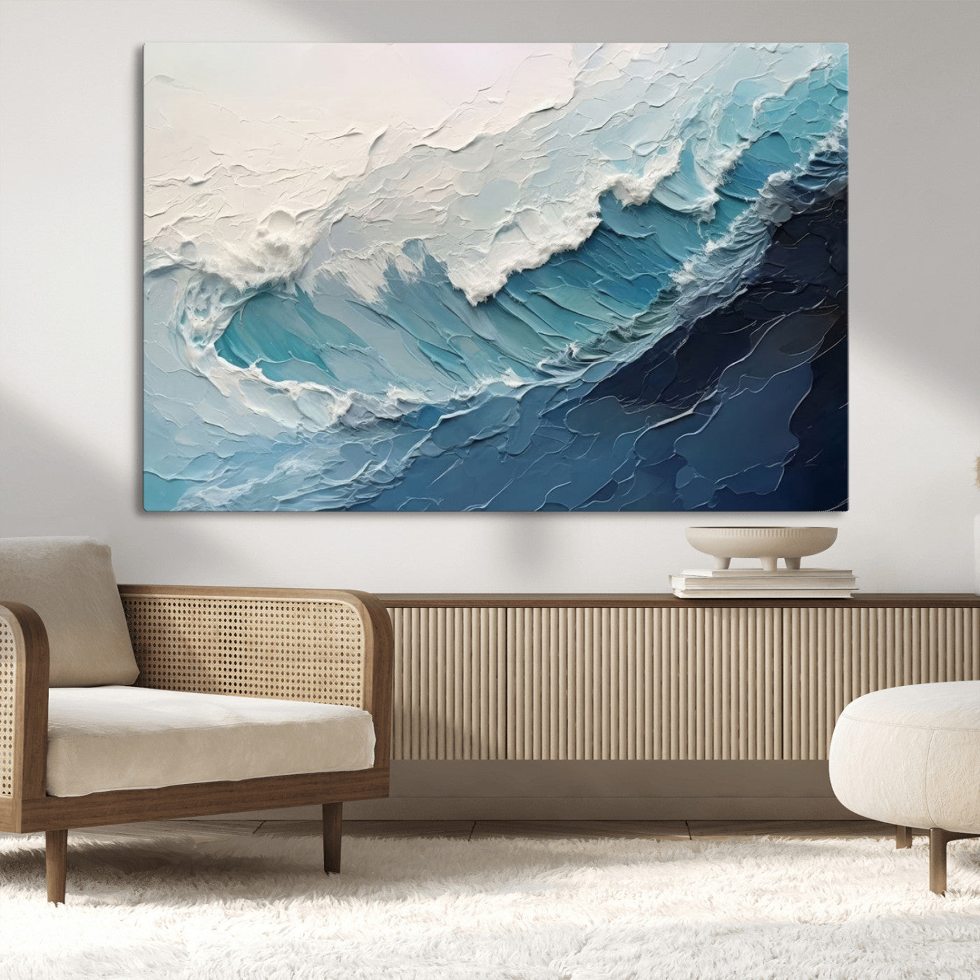 23887-MGV-CV-36X24-Ocean Wave Canvas Wall Art Print – Coastal Living Room Large Ocean Wave Seascape Wall Art for Home, Office, Living Room