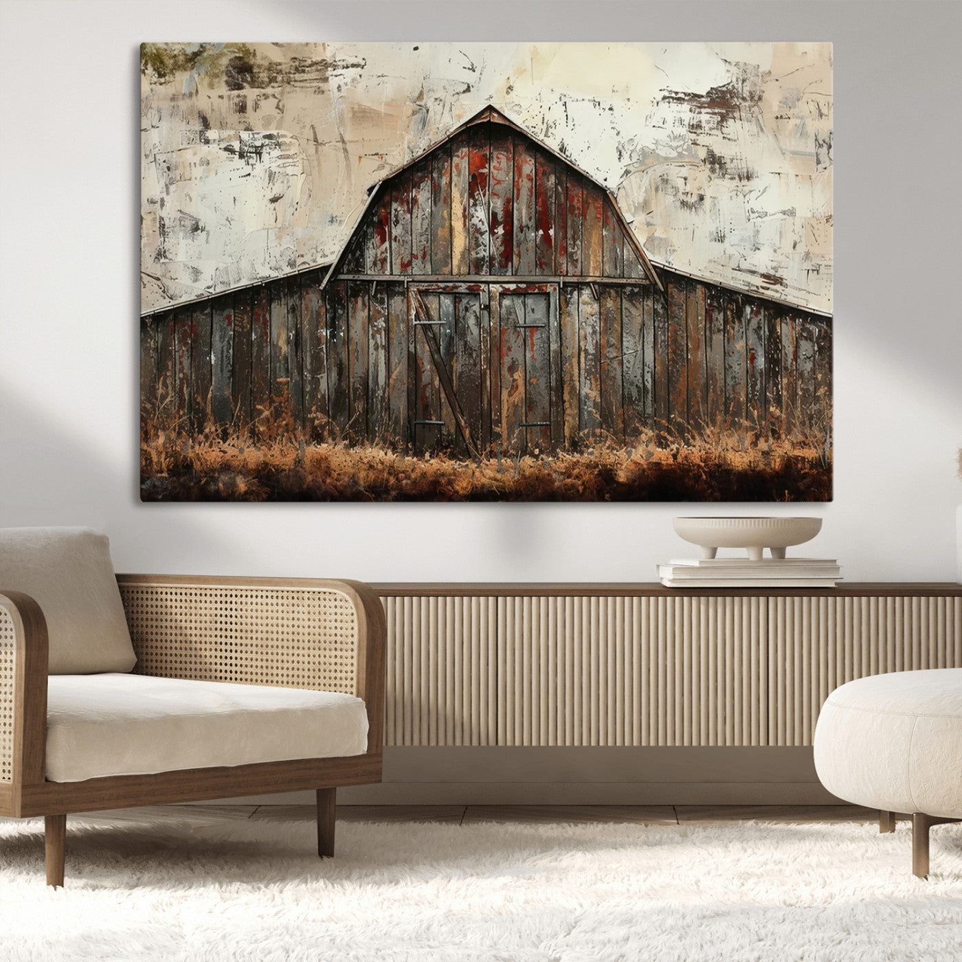 -Rustic Barn Wall Art | Farmhouse Wall Decor Canvas Print | Ready to Hang Barn Decor for Cabin or