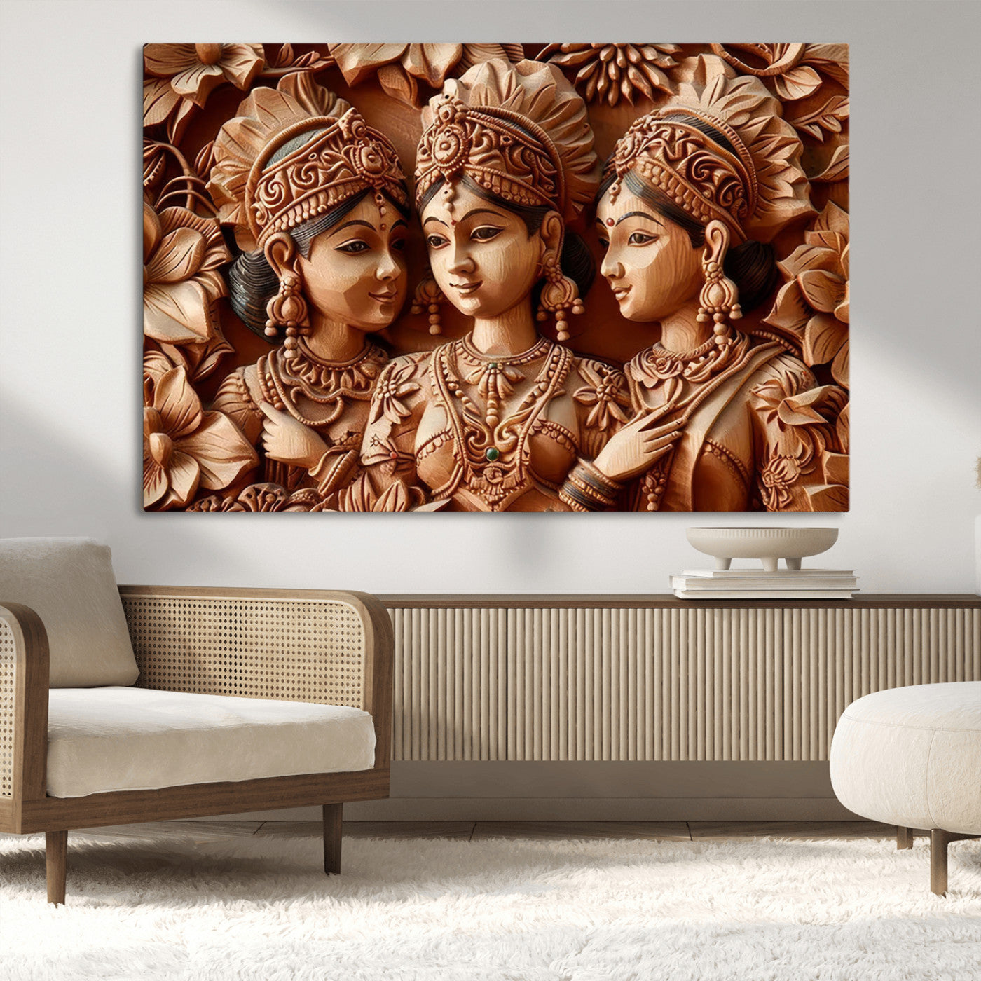 89522-MGV-CV-36X24-Indian Woman Statue Wall Art Canvas Print