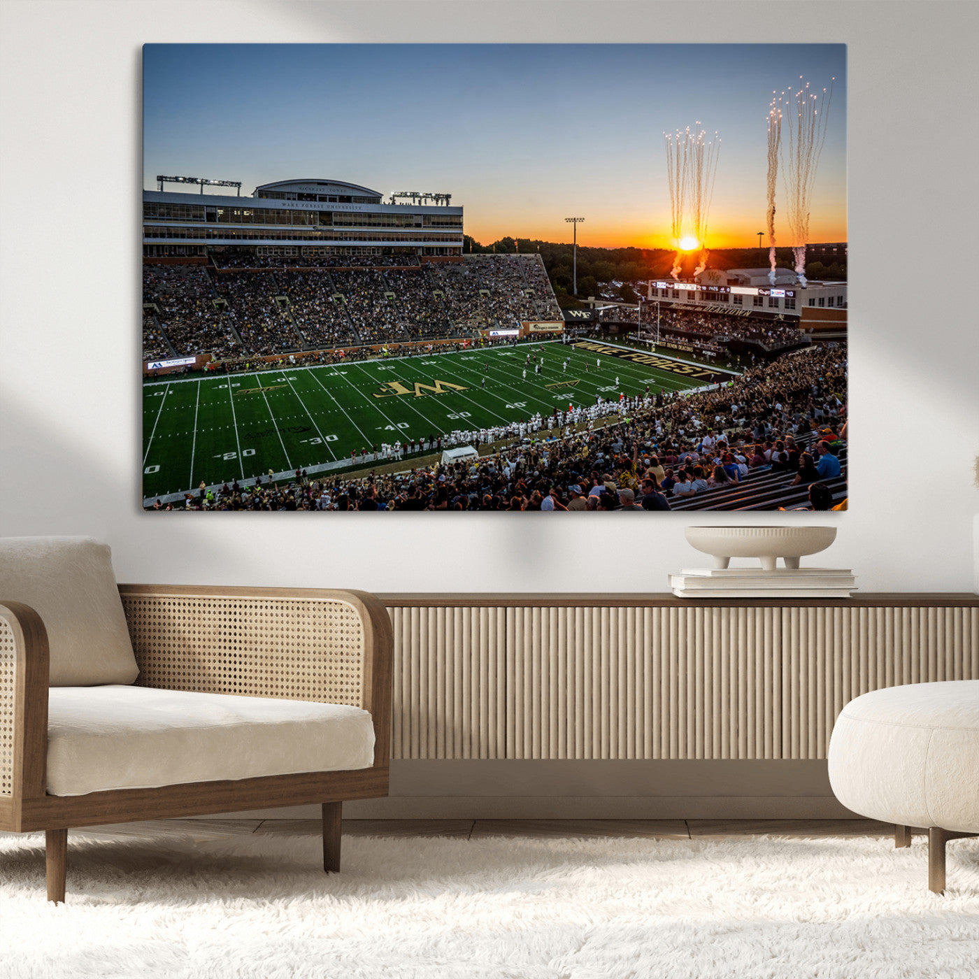 29253-MGV-CV-36X24-Demon Deacons Football Team Print Canvas- Winston-Salem Allegacy Federal Credit Union Stadium Wall