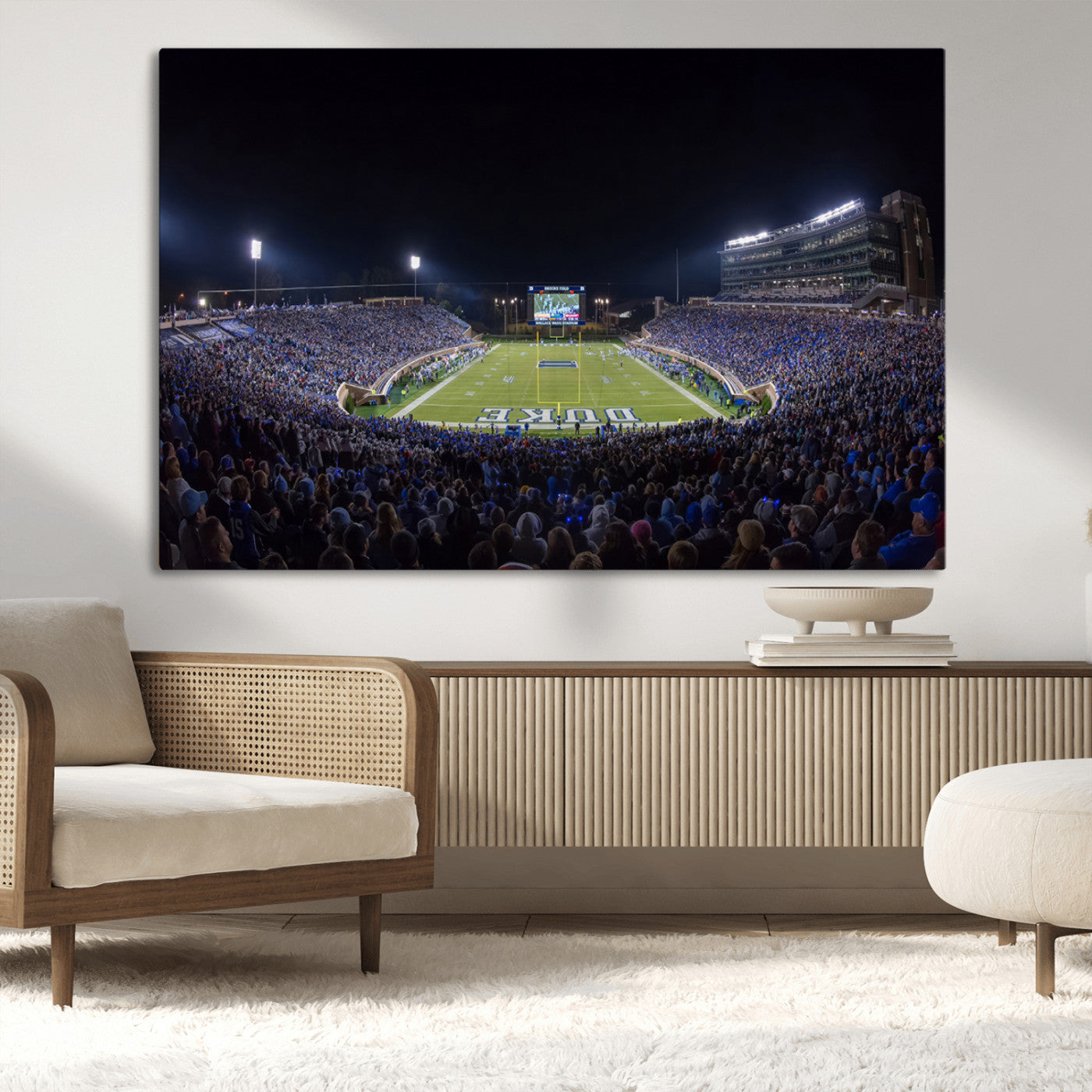 21070-MGV-CV-36X24-Duke University Blue Devils Football Team Print - Durham Wallace Wade Stadium Wall Art Canvas Print