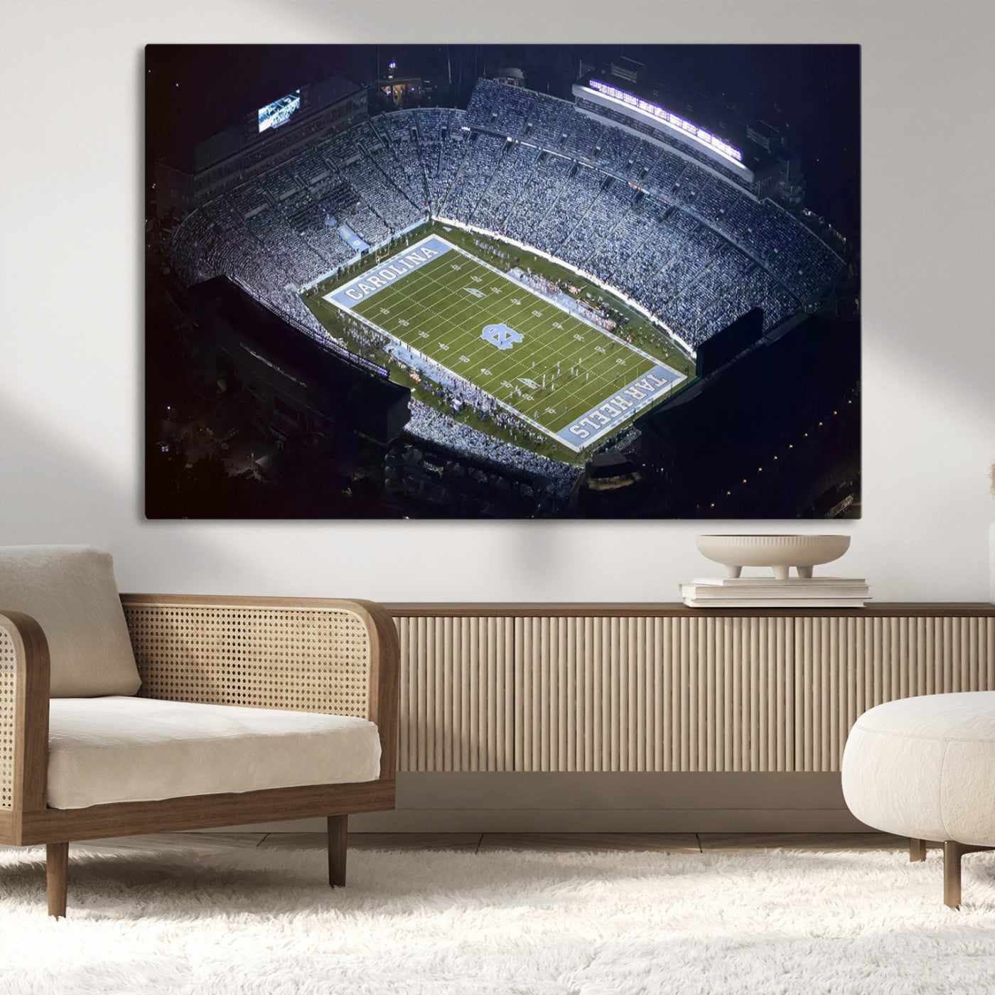 88375-MGV-CV-36X24-University of North Carolina Tar Heels Football Team Print - Chapel Hill Kenan Memorial Stadium
