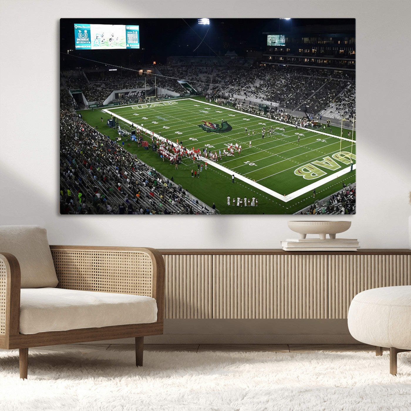 -UAB Blazers Football Team Print - Birmingham Protective Stadium Wall Art Canvas Print