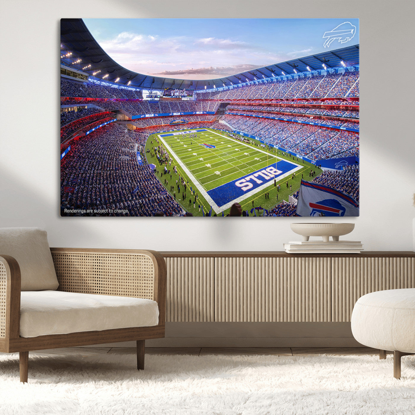 -Buffalo Bills Football Team Print Canvas - Buffalo Highmark Stadium Wall Art Canvas Print