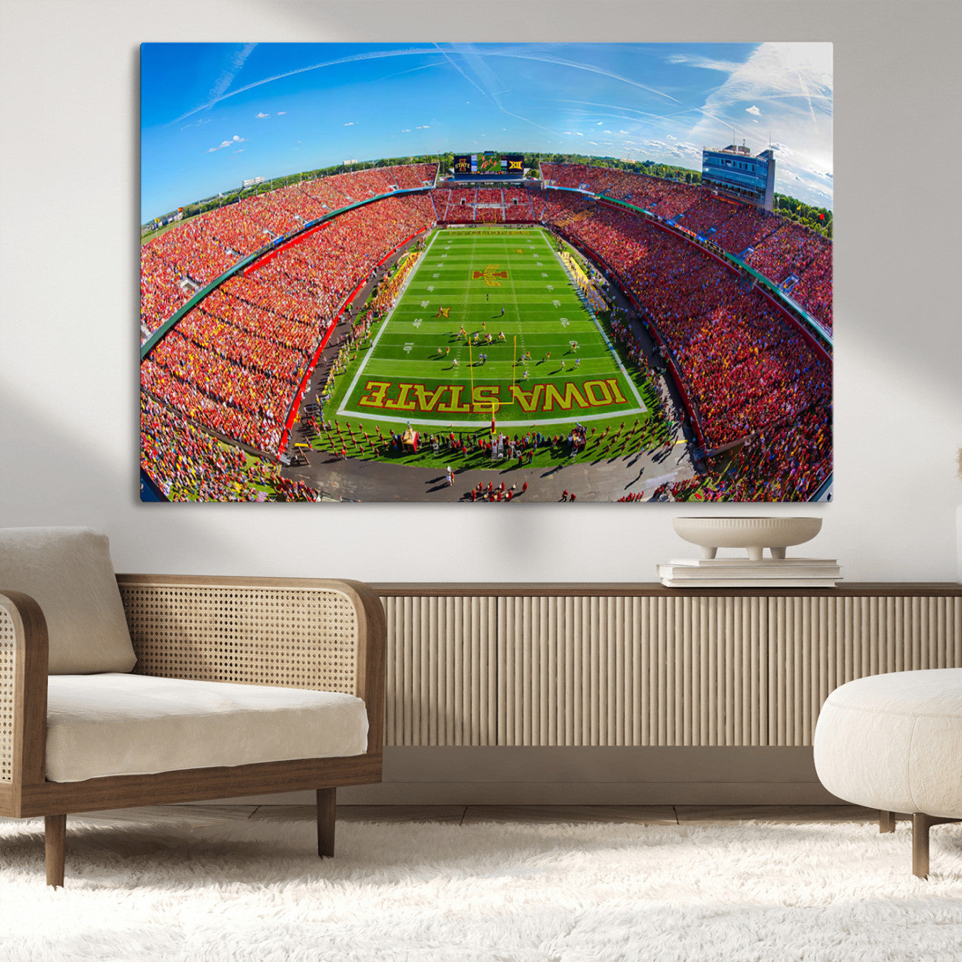 -Iowa State University Cyclones Football Team Print - Ames Jack Trice Stadium Art Canvas Print