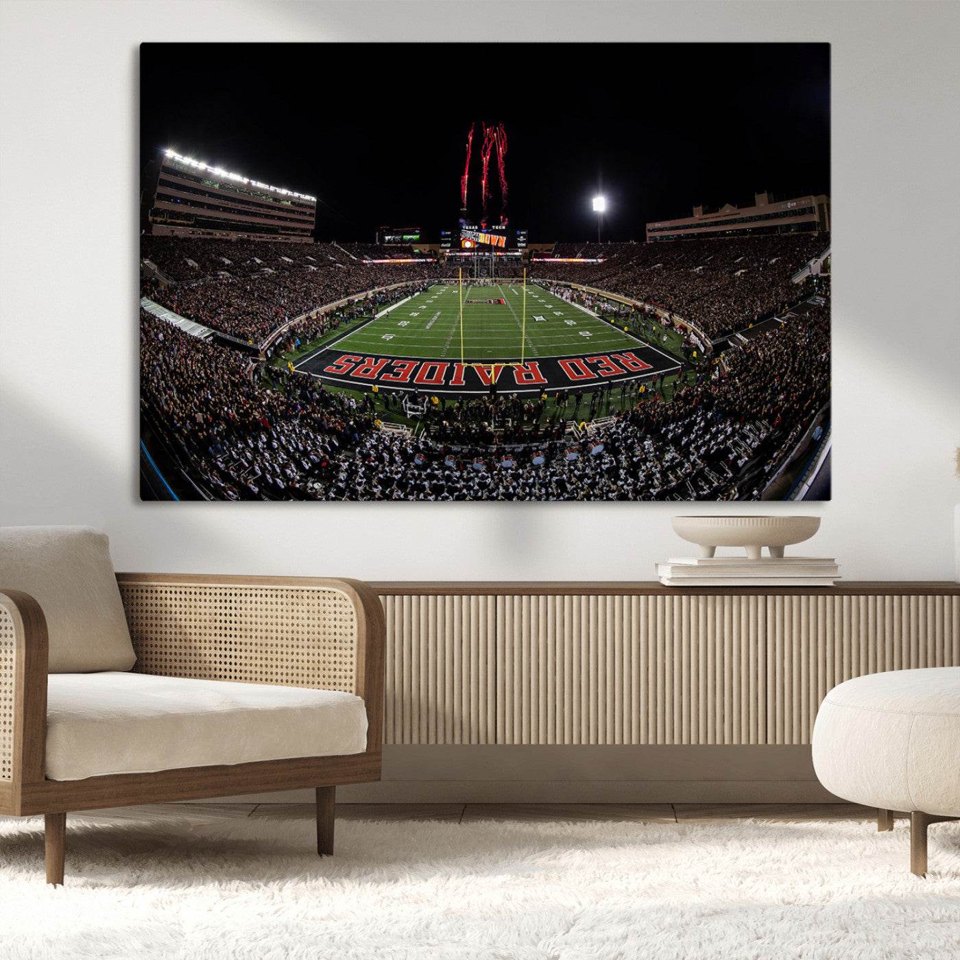 83122-MGV-CV-36X24-Framed Texas Tech Red Raiders Stadium Canvas, Texas Tech Red Raiders Football Team Print - Lubbock
