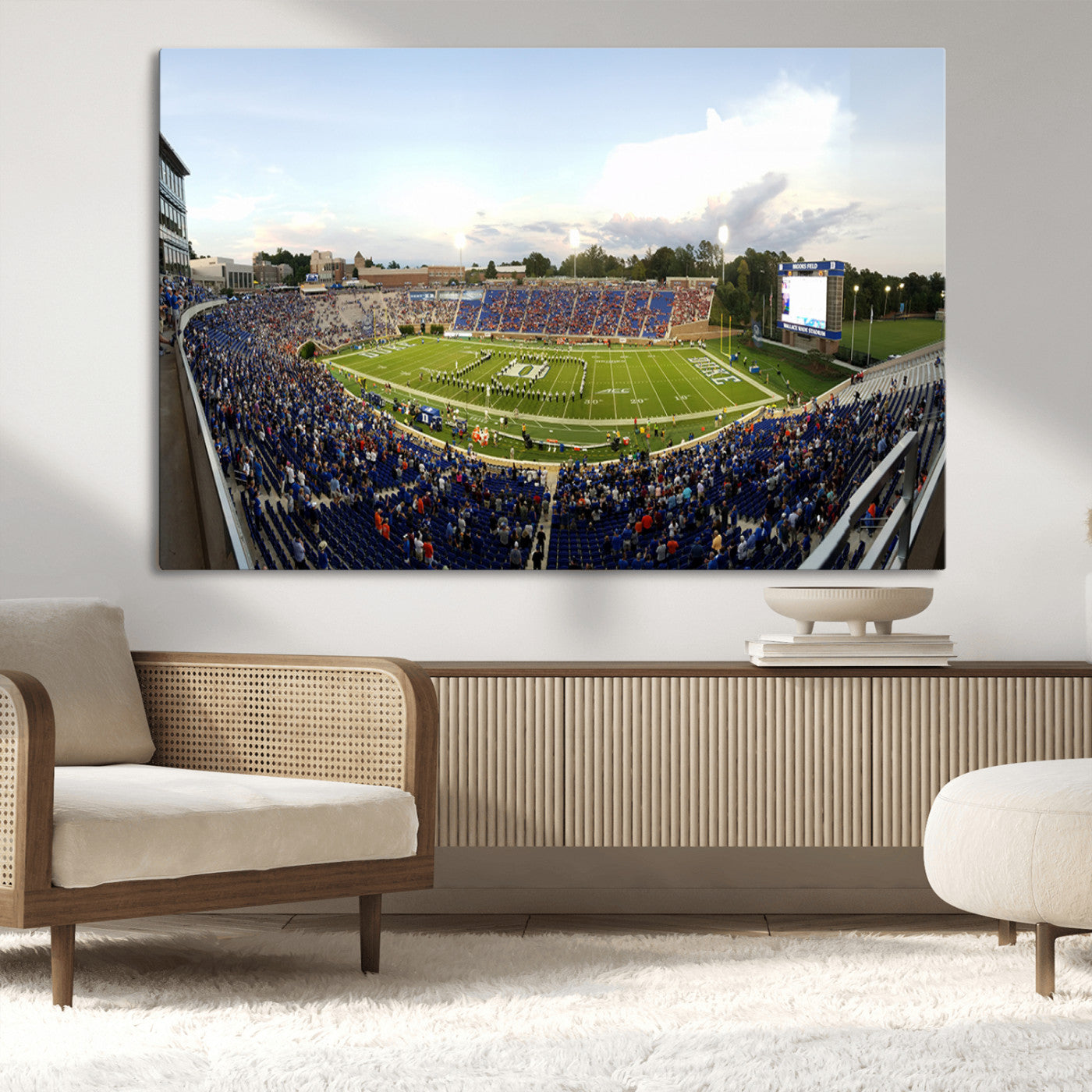 -The Duke University Blue Devils Football Team Print - Durham Wallace Wade Stadium Wall Art Canvas