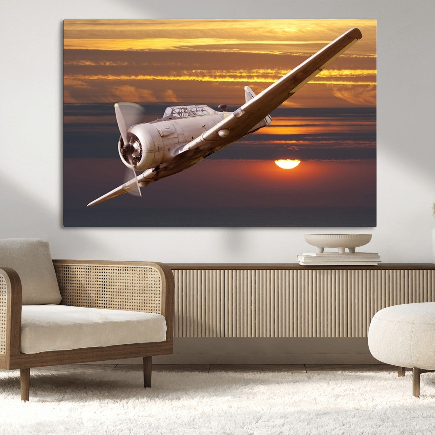 -Old War Plane Wall Art Canvas Print