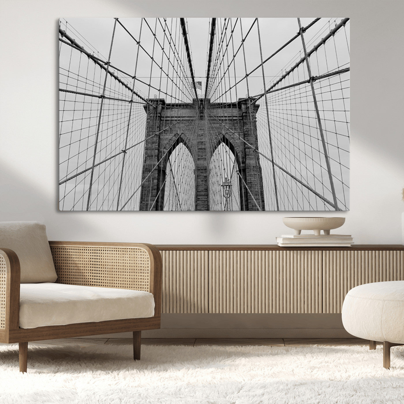 -Large Brooklyn Bridge Wall Art Canvas Print