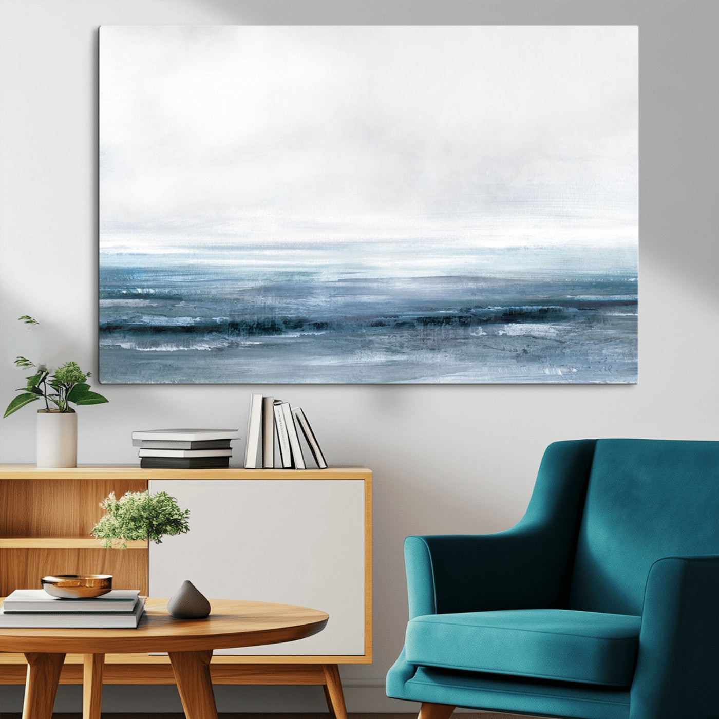 65702-MGV-CV-36X24-Blue Ocean Abstract Artwork Wall Art Canvas Print