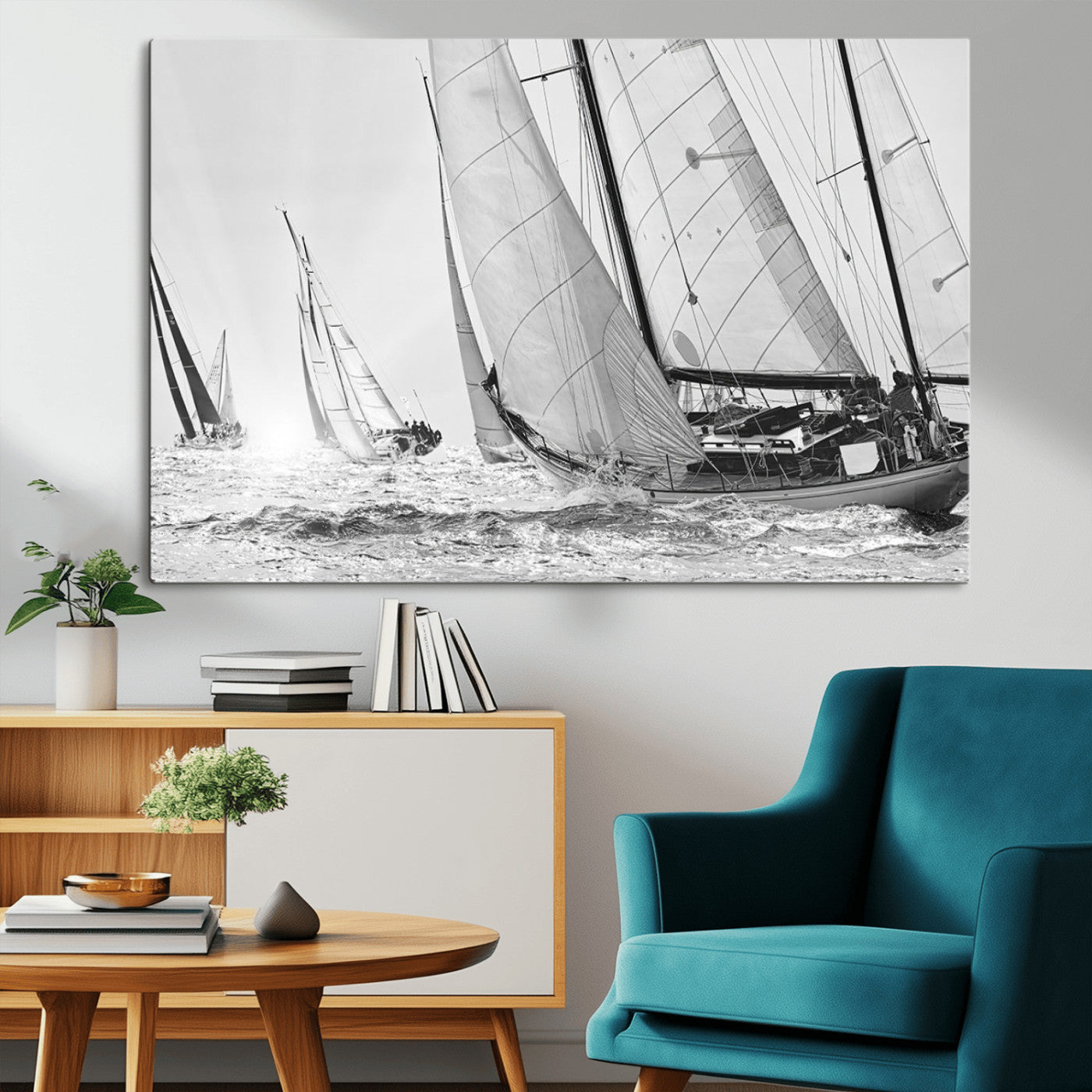 -Yacht Sailboat Regatta Canvas Wall Art Canvas Print