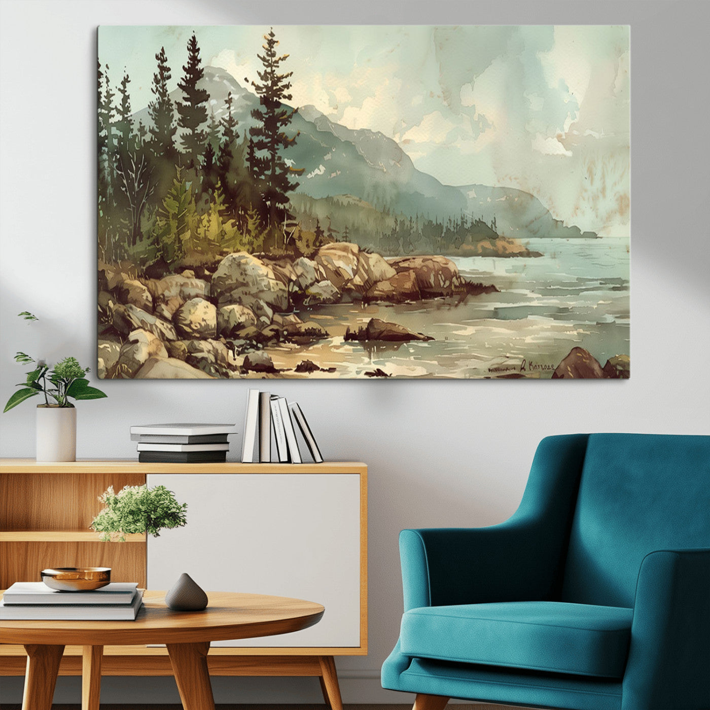 24809-MGV-CV-36X24-Abstract Acadia National Park Wall Art Canvas Print - Stunning 3-Panel Wall Art Canvas Print,