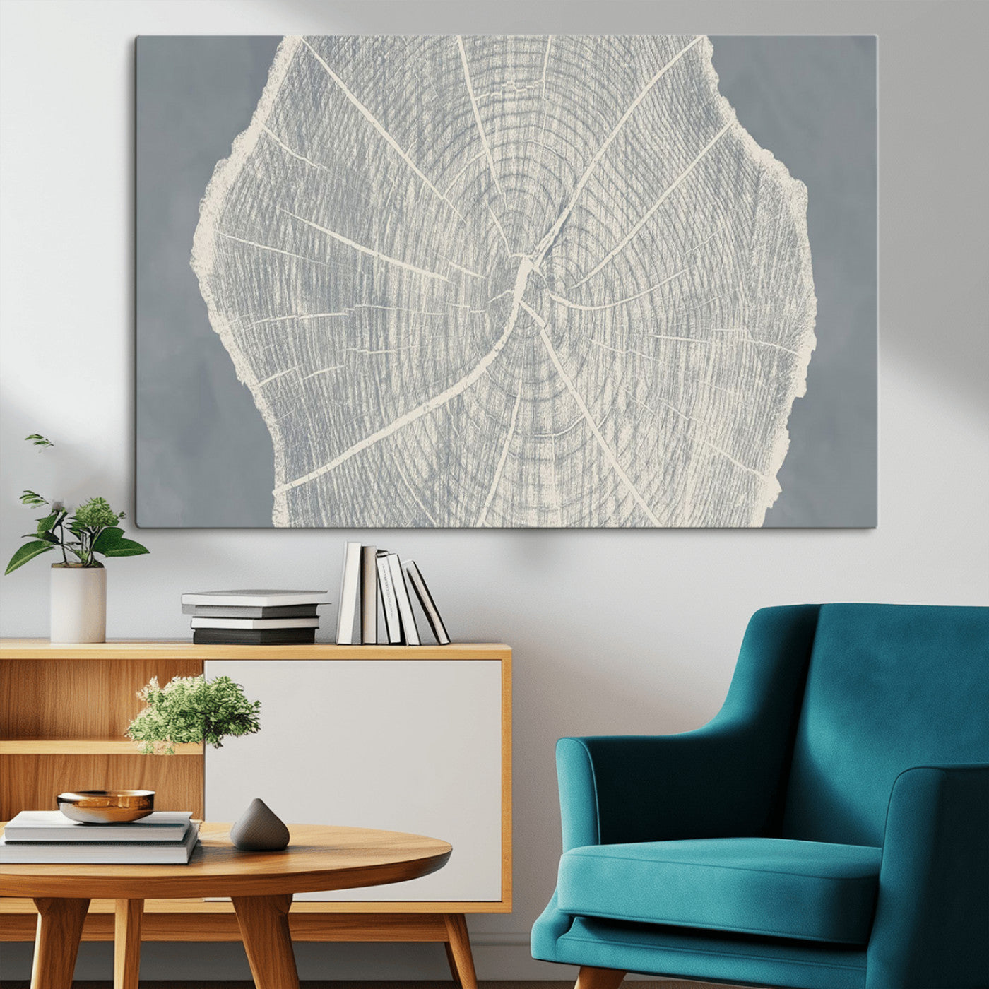 25547-MGV-CV-36X24-Abstract Tree Ring Wall Art Canvas Print – Nature-Inspired, Ready to Hang, Modern Home Decor