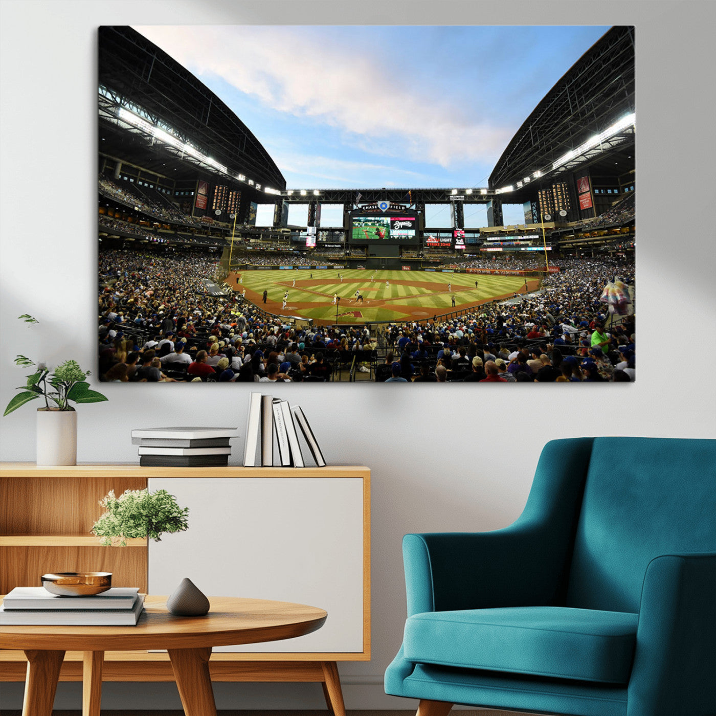 92672-MGV-CV-36X24-Arizona Diamondbacks Team Print - Phoenix Chase Field Stadium Wall Art Canvas Print