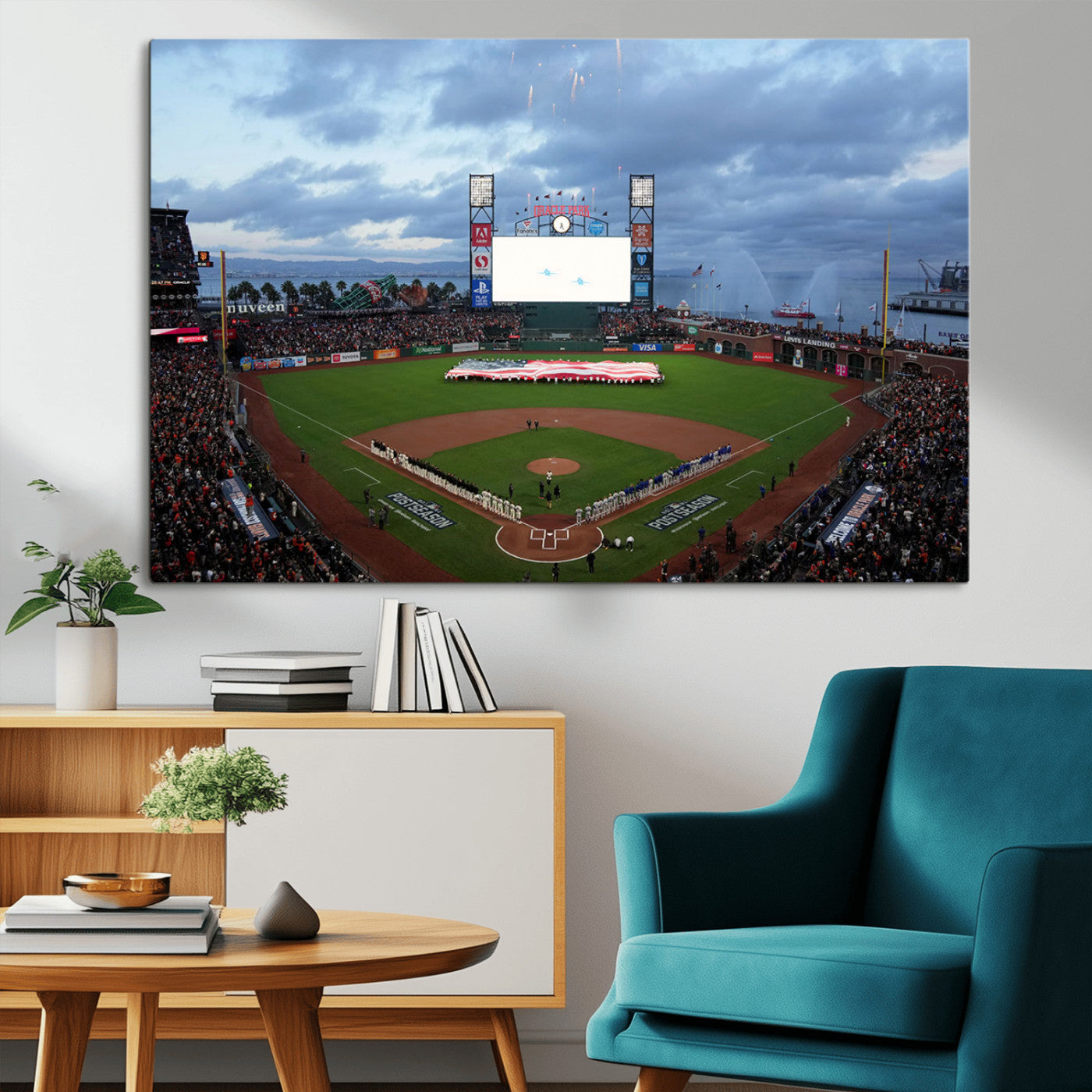 44631-MGV-CV-36X24-Oracle Park San Francisco Giants Wall Art | Oracle Park Stadium Canvas Print| Large Framed Baseball