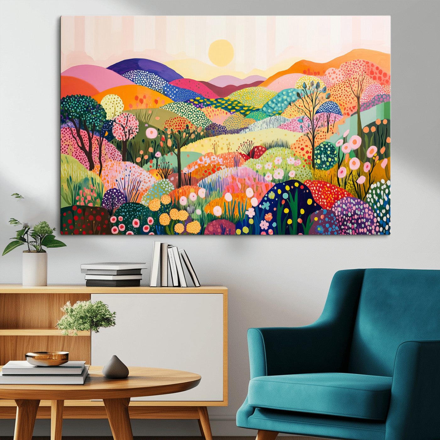 63198-MGV-CV-36X24-Yayoi Kusama 1986 Wall Art Print – Yayoi Kusama Wabi Sabi Japanese Wall Art Print - Vibrant Abstract