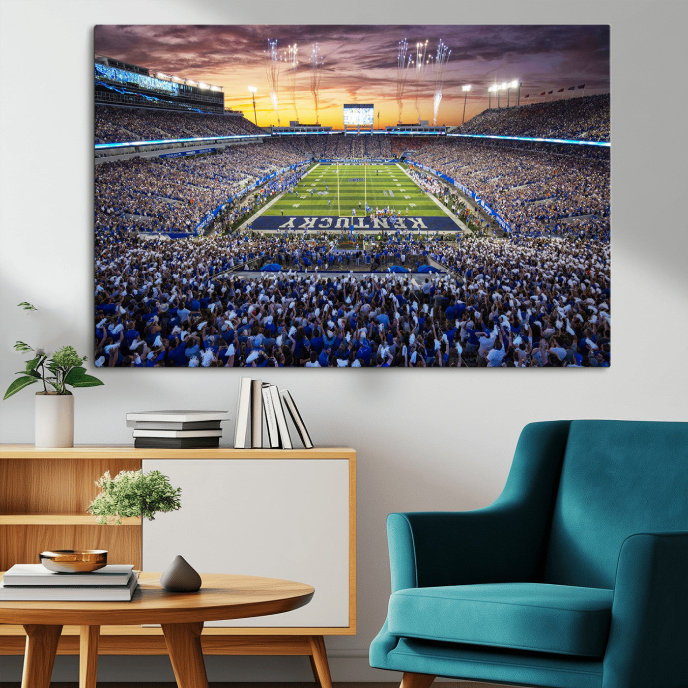 78524-MGV-CV-36X24-Kroger Field Wall Art Print - Kentucky Stadium Wall Art Print - Sunset Football Stadium Wall Decor -