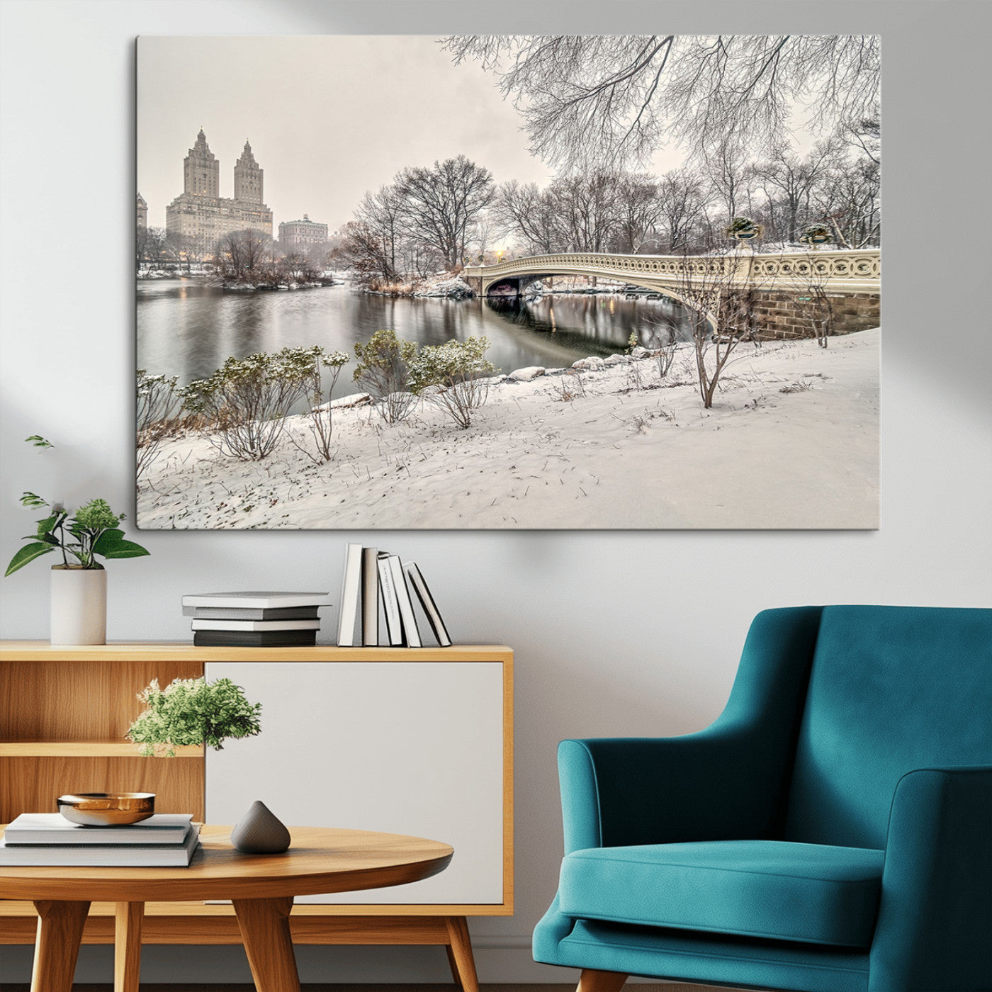 -The Bow Bridge in Central Park Canvas, The Bow Bridge Canvas Print