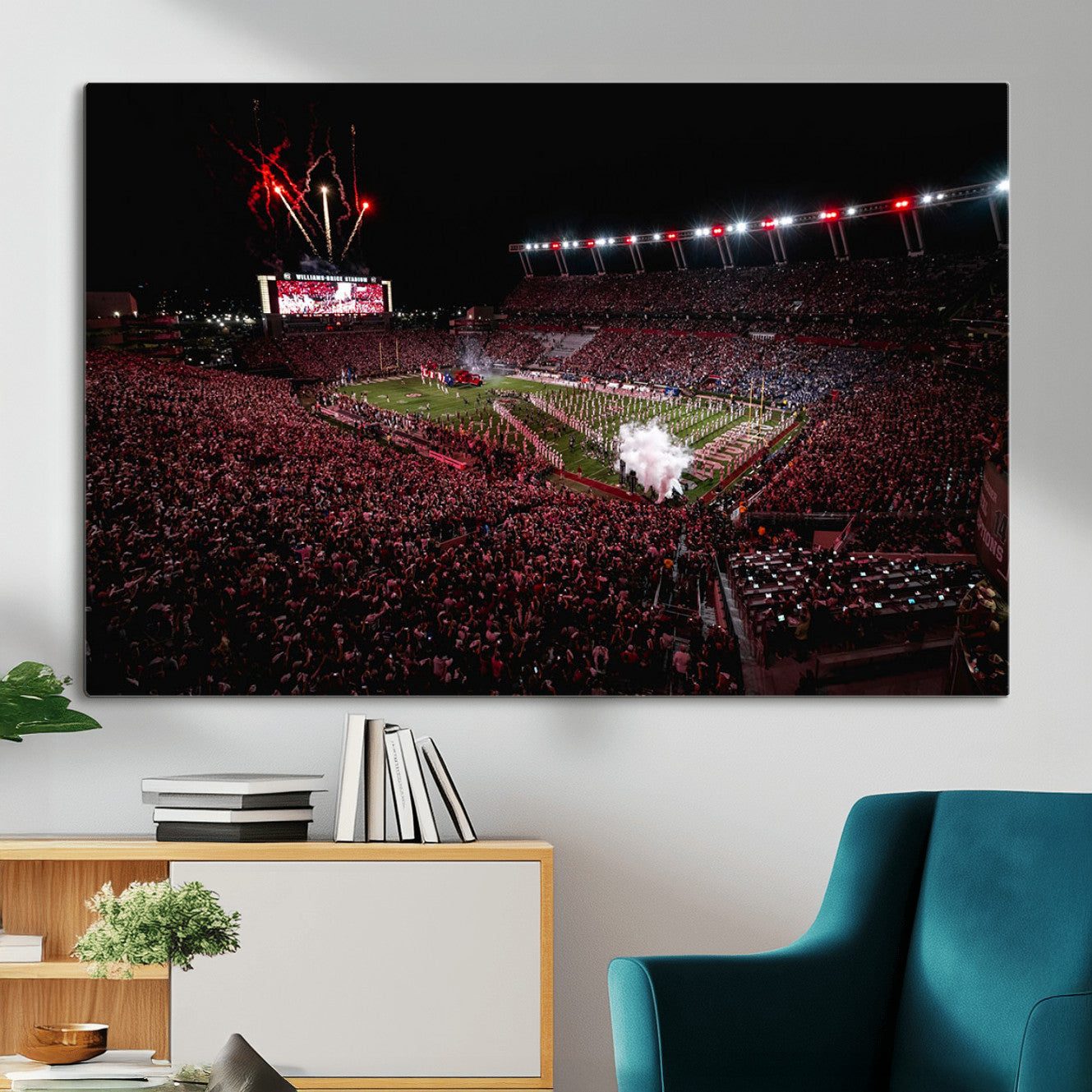 60690191-MGV-CV-36X24 - William Brice Stadium Wall Art Print – Baseball Game Room Artwork Print for Basement Dorm, Home, Office