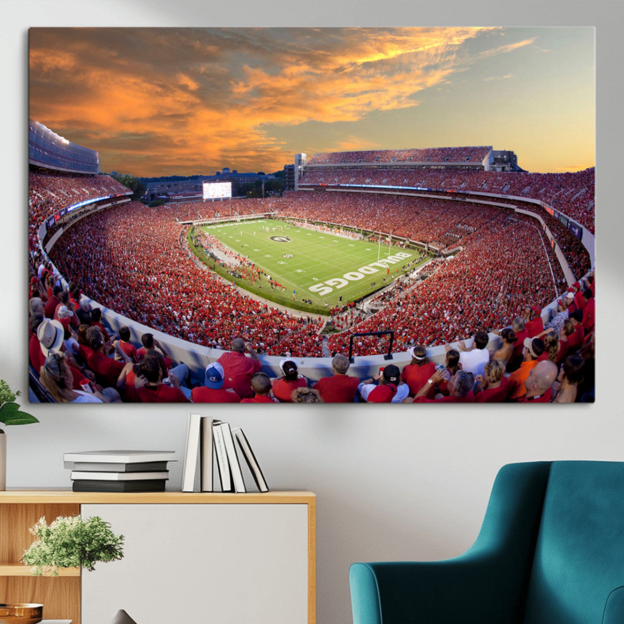 73680988-MGV-CV-36X24-Dooley Stadium Wall Art, Sports Arena Canvas Print, Dooley Field Sanford Stadium Artwork for Home, Office