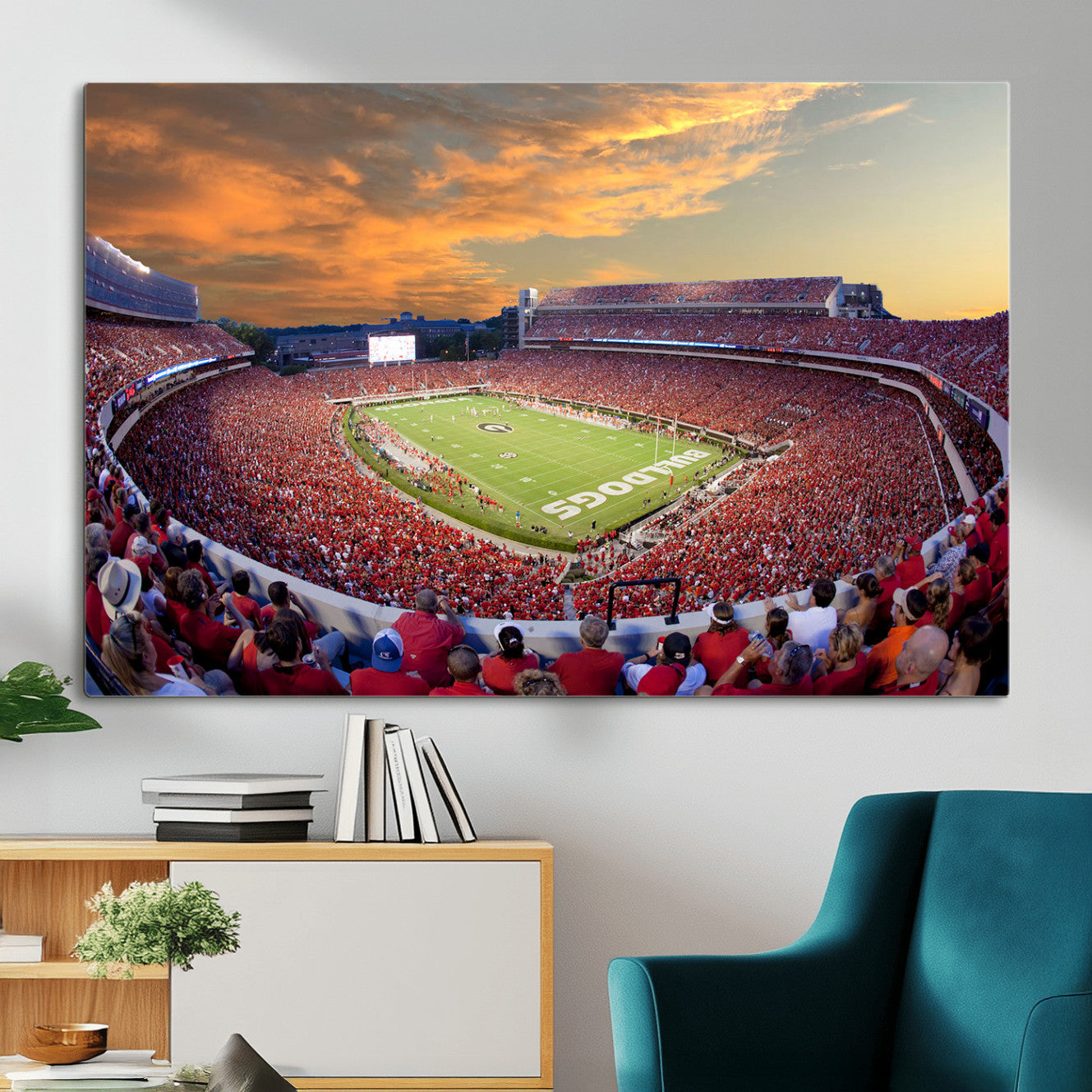 73680988-MGV-CV-36X24 - Dooley Stadium Wall Art, Sports Arena Canvas Print, Dooley Field Sanford Stadium Artwork for Home, Office