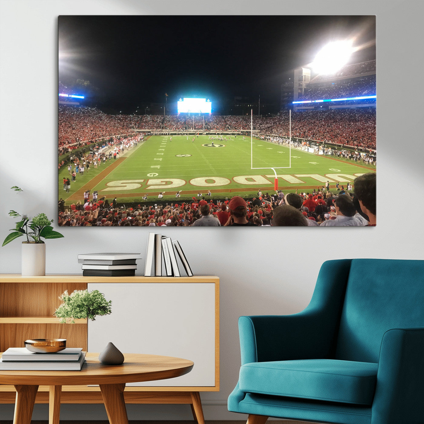 16230786-MGV-CV-36X24-Dooley Stadium Wall Art, Sports Arena Panoramic Canvas Print, Modern Stadium Landscape Artwork for Home, Office
