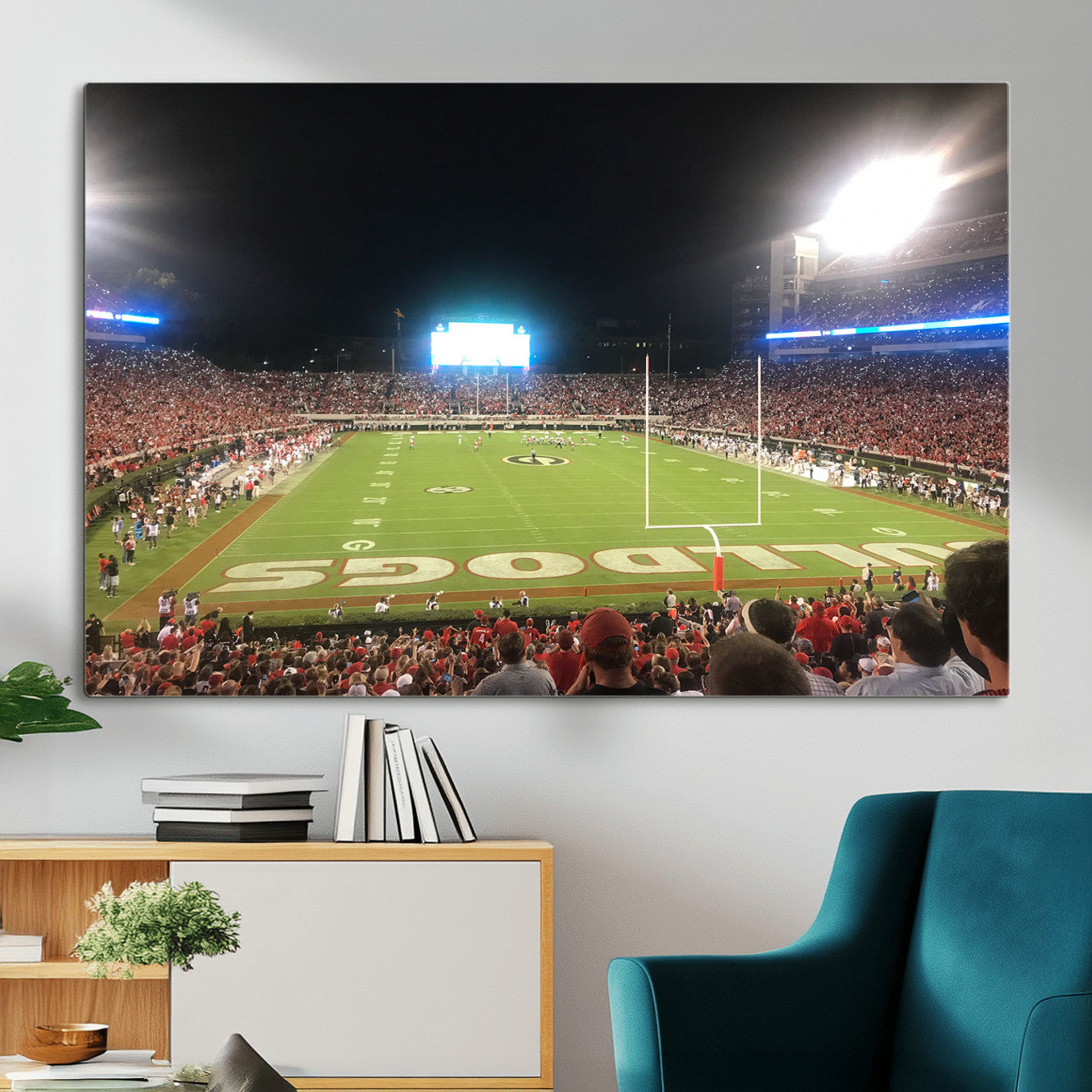 16230786-MGV-CV-36X24 - Dooley Stadium Wall Art, Sports Arena Panoramic Canvas Print, Modern Stadium Landscape Artwork for Home, Office