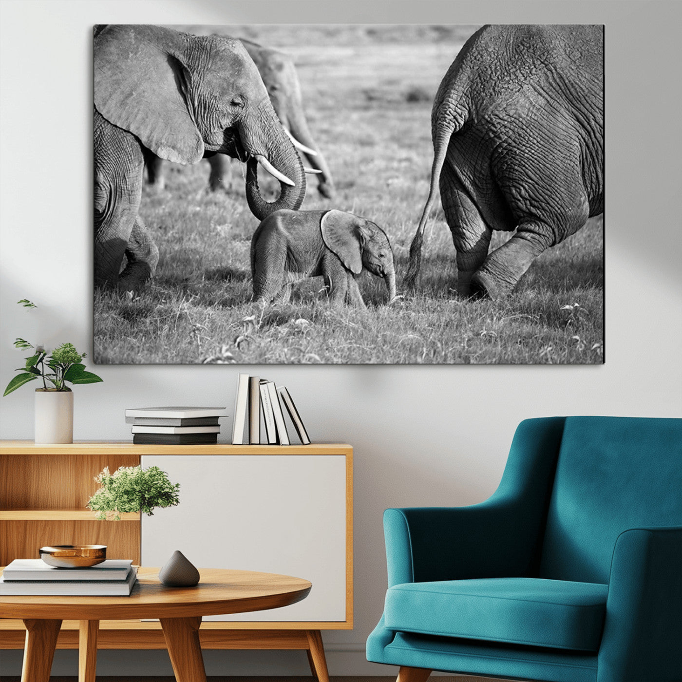 -Wild Elephant Wall Art Canvas Print
